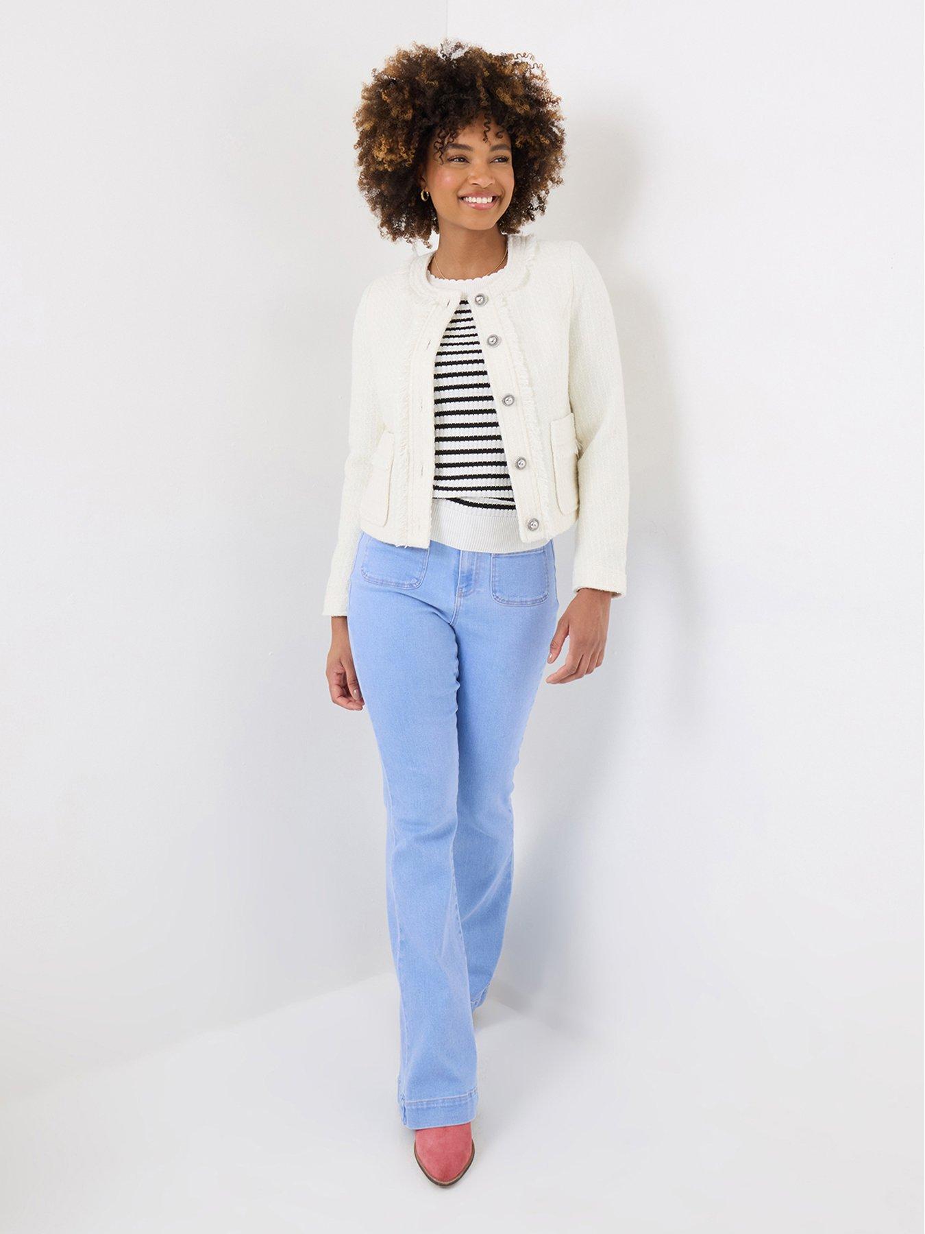 Image 1 of 5 of Joe Browns Matilda Collarless Tweed Jacket - Cream