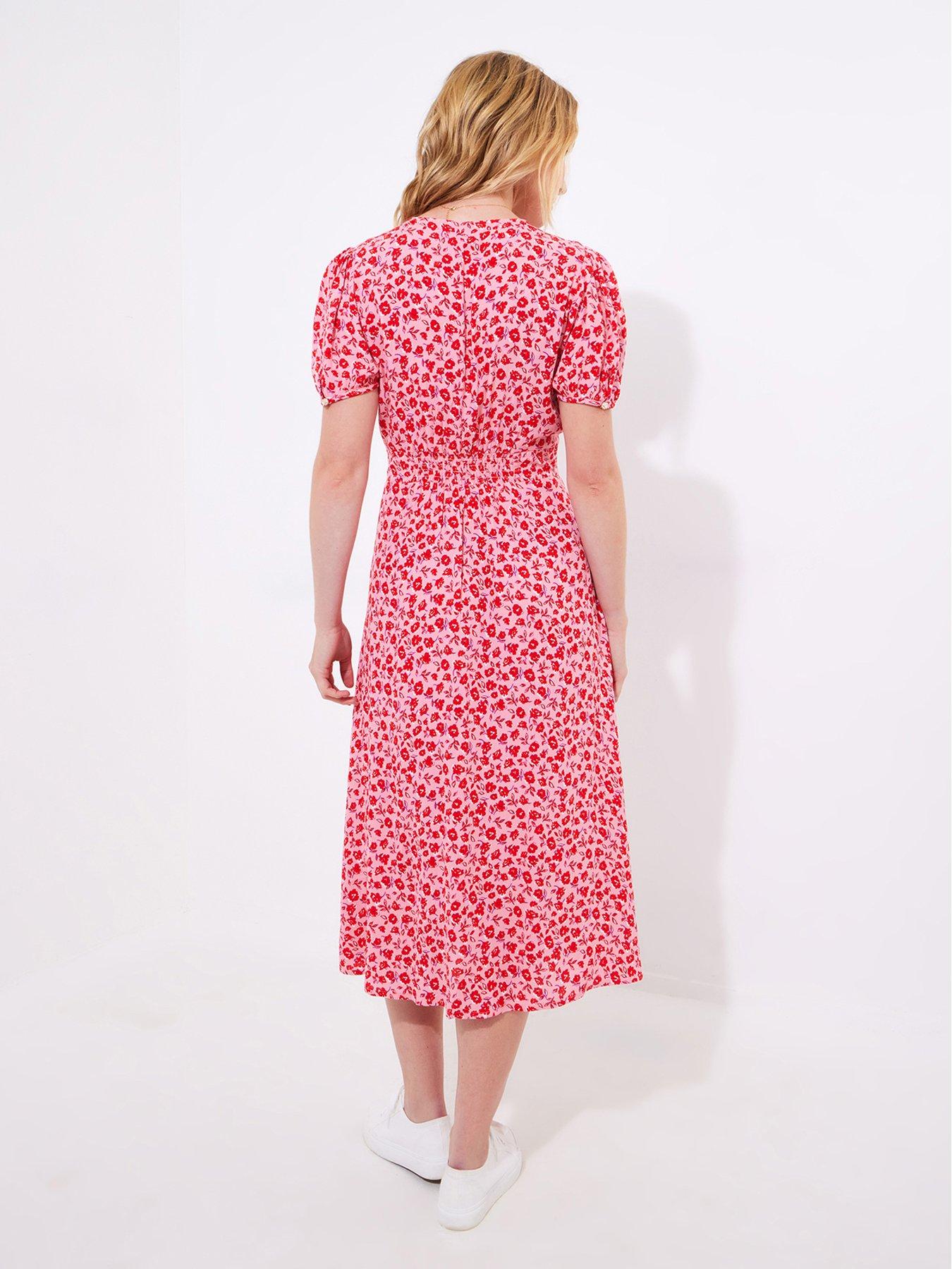Image 2 of 5 of Joe Browns Roses Are Red Floral Printed Midi Dress - Red