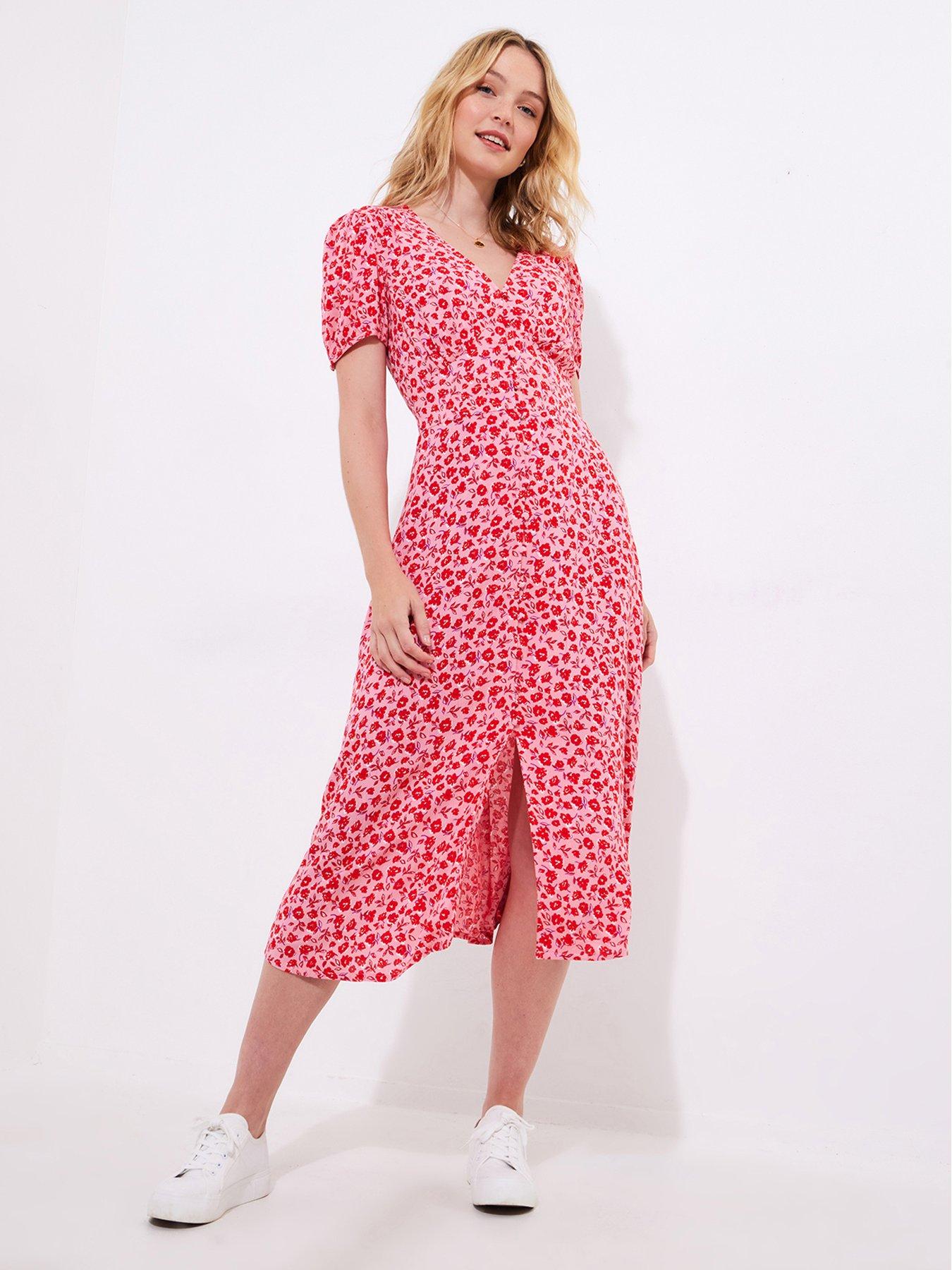 Image 3 of 5 of Joe Browns Roses Are Red Floral Printed Midi Dress - Red