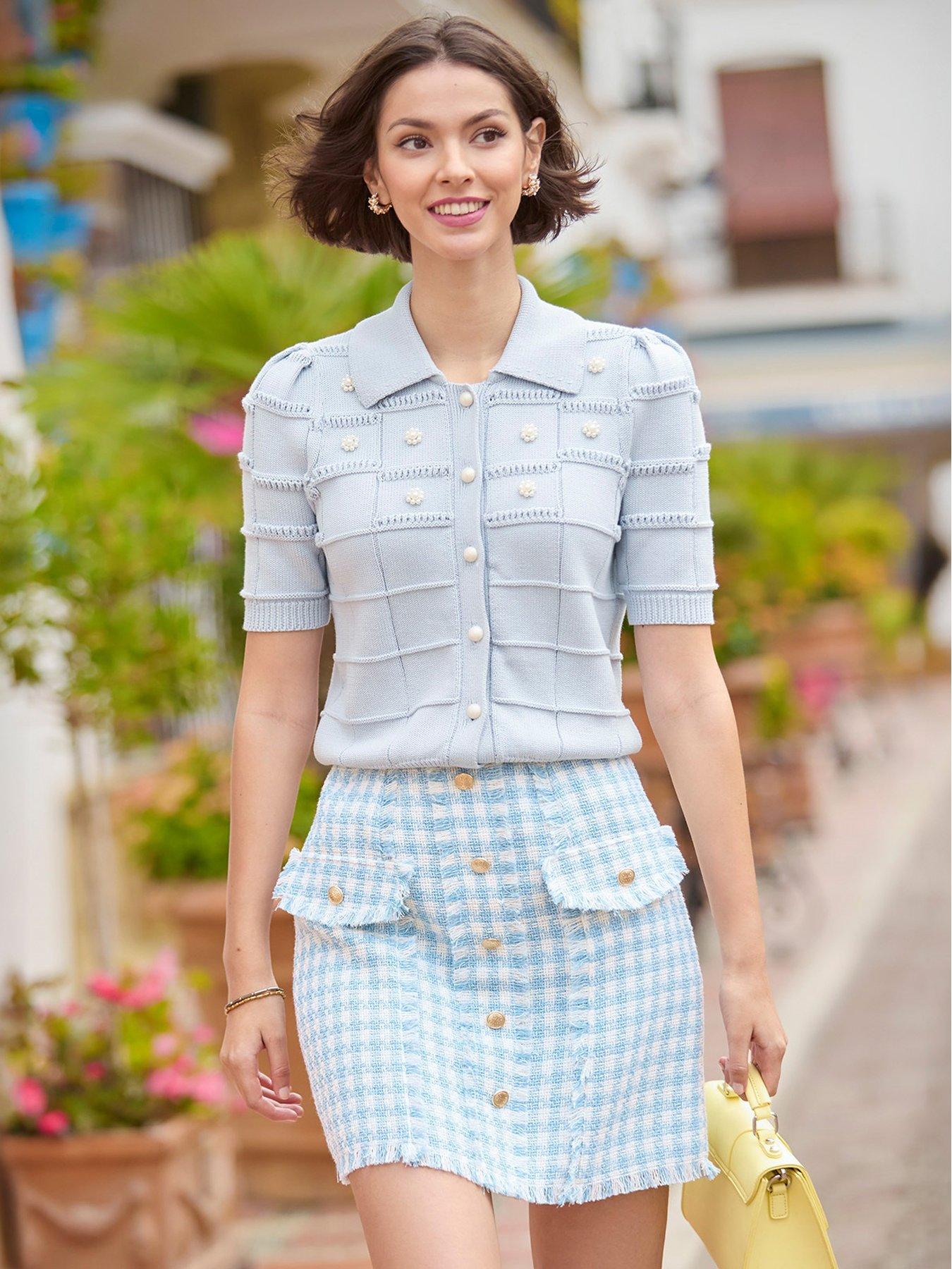Image 1 of 6 of Joe Browns Betsy Embellished Short Sleeve Cardigan - Blue