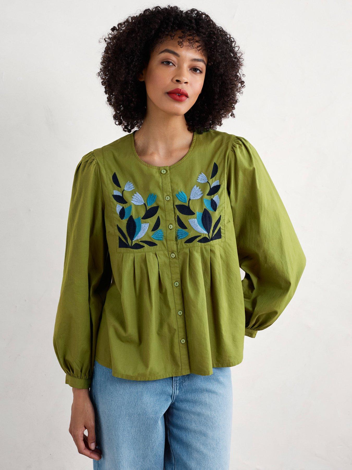 undefined Embroidered Shirt - Green