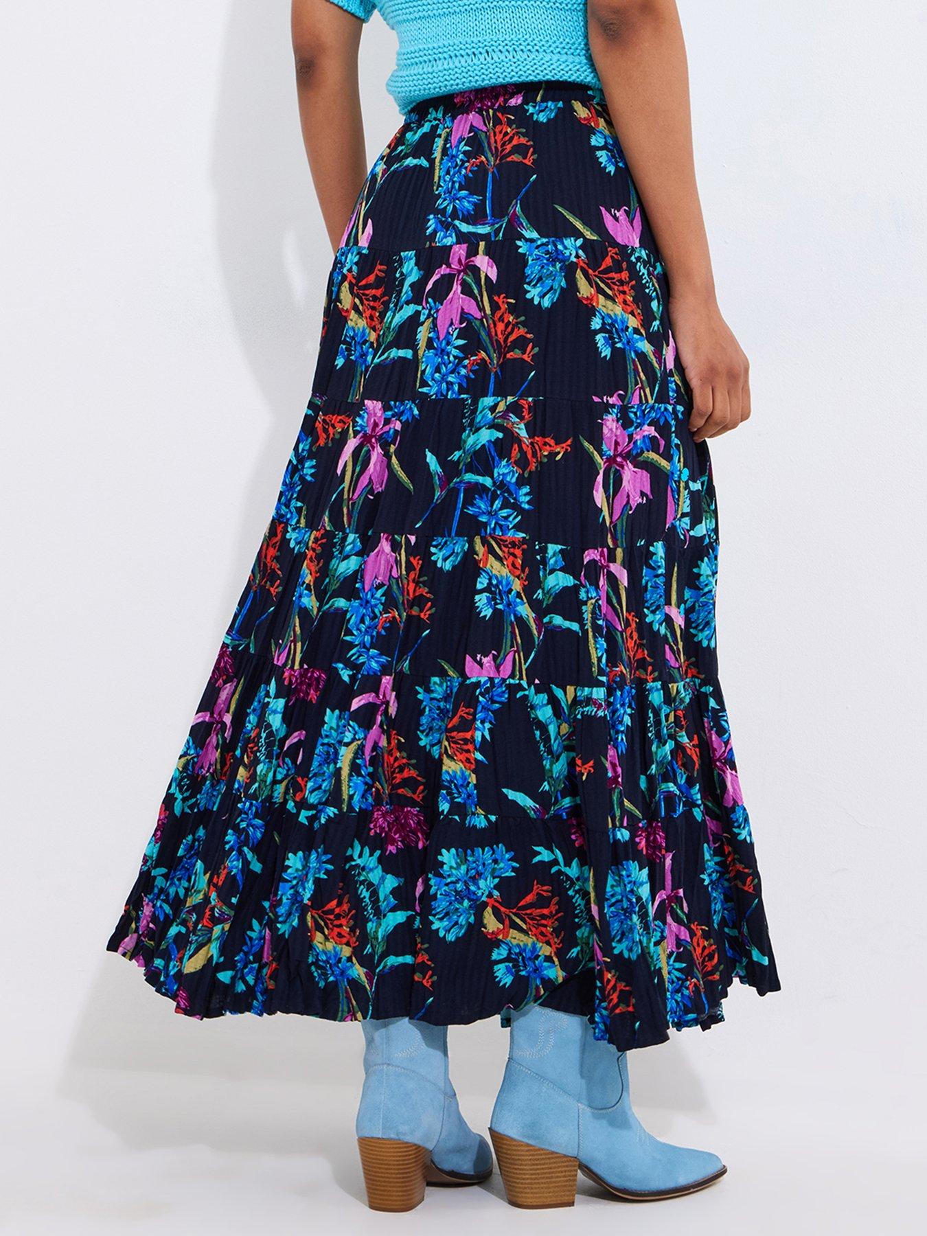 Joe Browns Summer Solstice Sequin Crinkle Maxi Skirt Navy Very