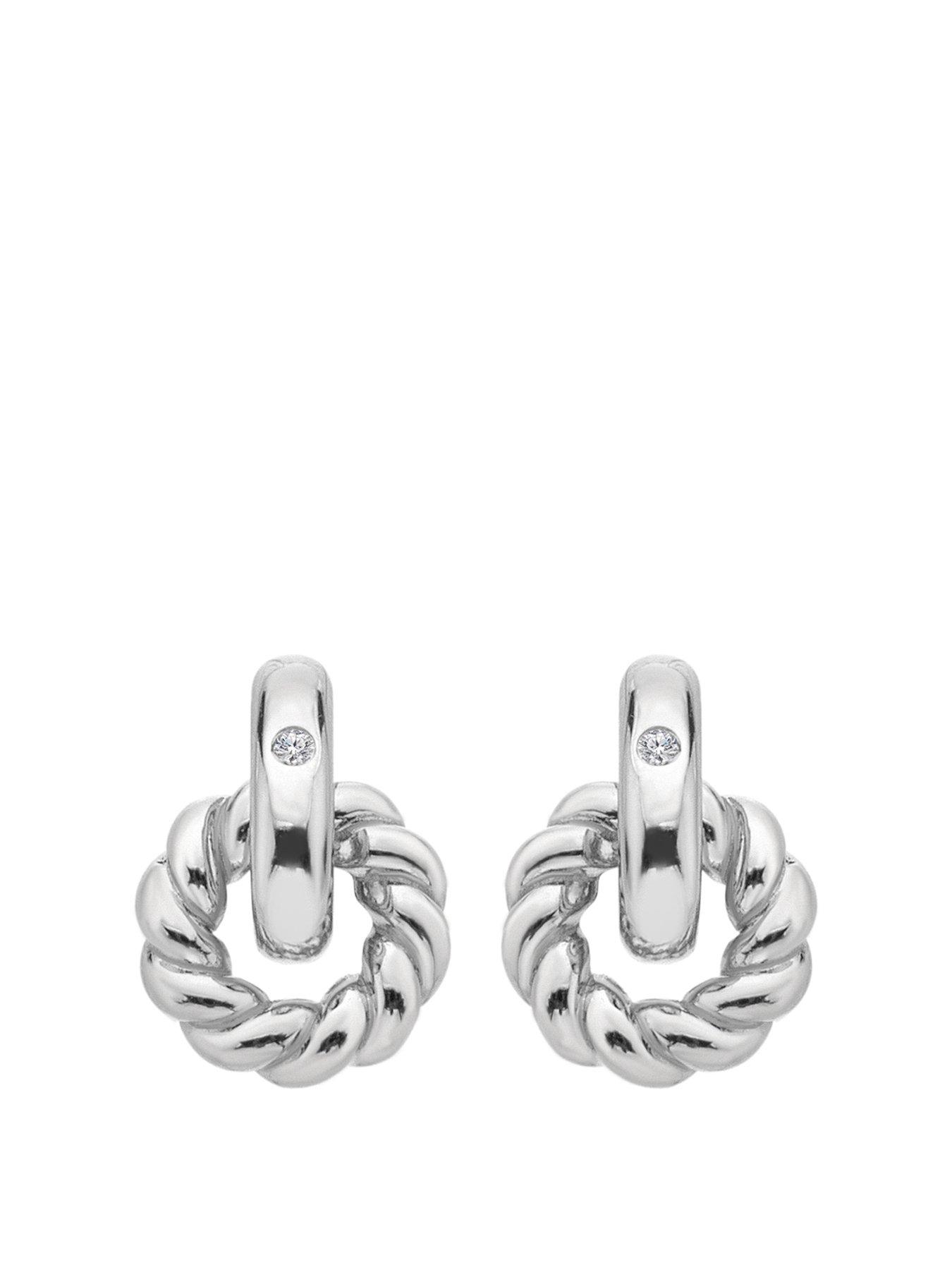 Product photograph of Hot Diamonds Willow Rope Earrings from very.co.uk