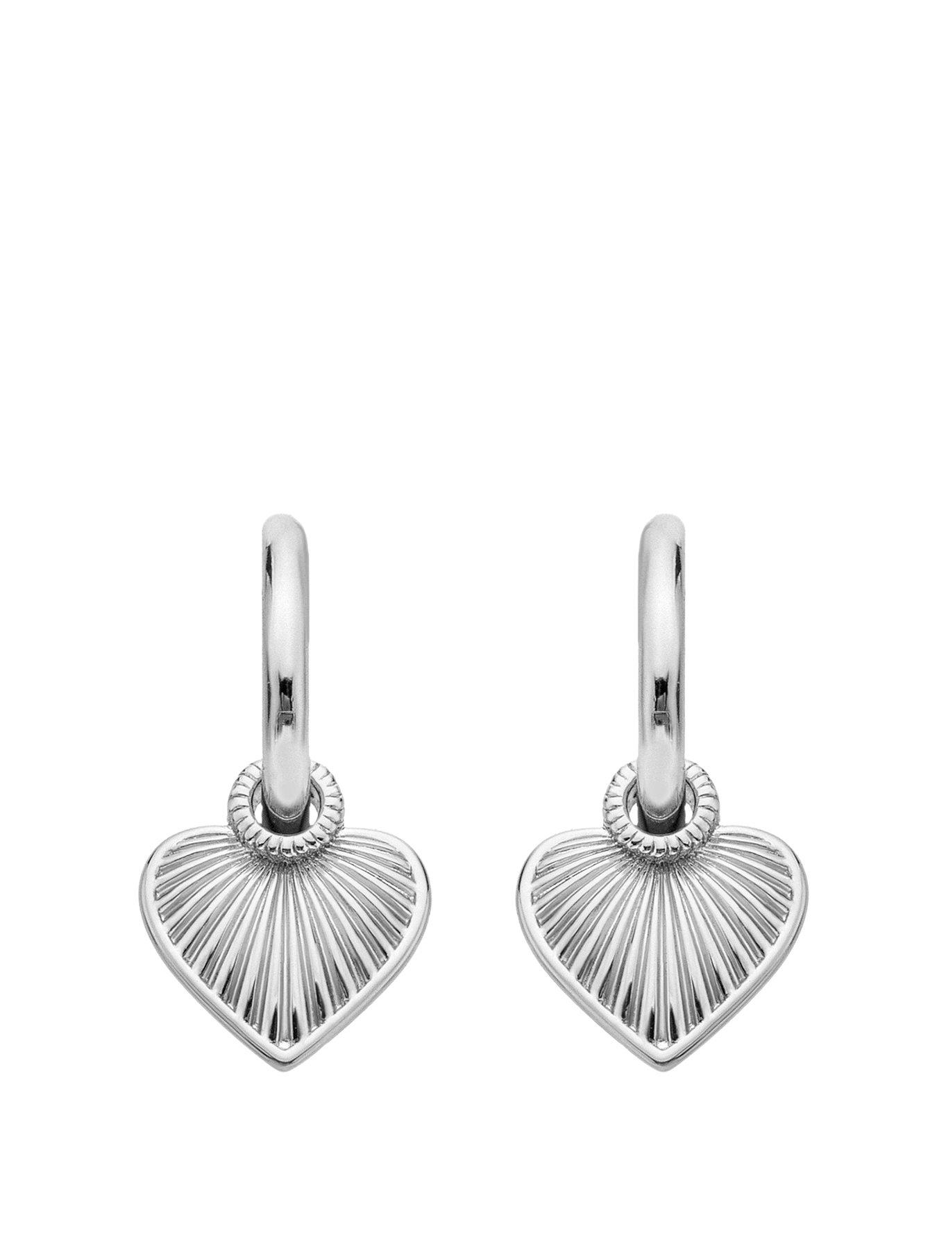 Product photograph of Hot Diamonds Essence Heart Huggie Earrings from very.co.uk