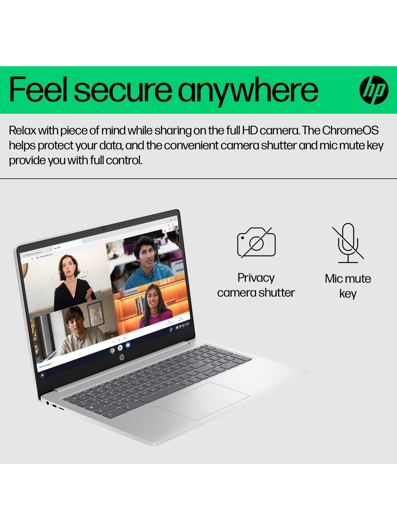 Image 4 of 8 of HP Chromebook 15a-nb0006na - 15.6in HD, Intel N100, 4GB RAM,&nbsp;128GB SSD - Silver
