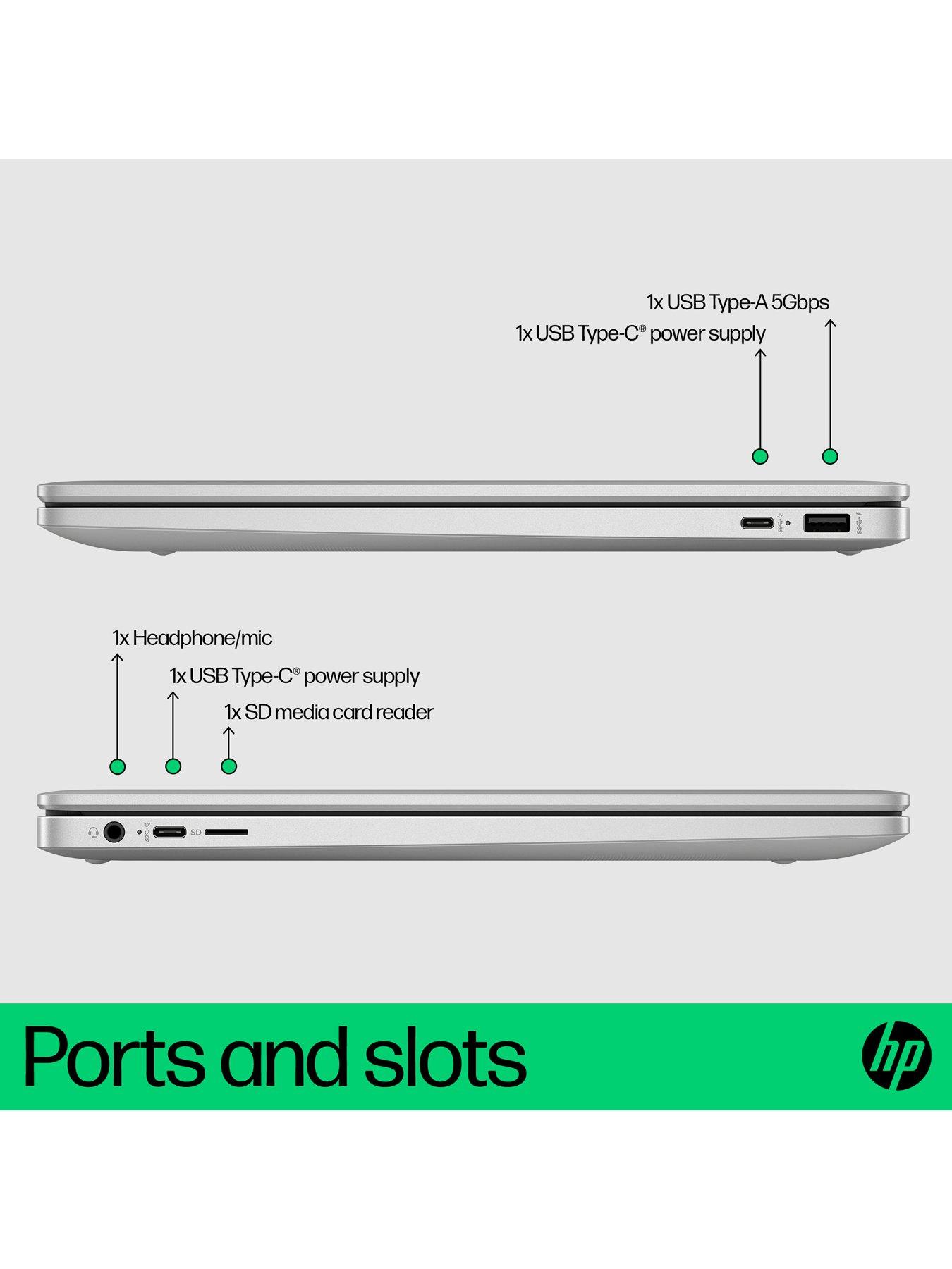 Image 7 of 8 of HP Chromebook 15a-nb0006na - 15.6in HD, Intel N100, 4GB RAM,&nbsp;128GB SSD - Silver