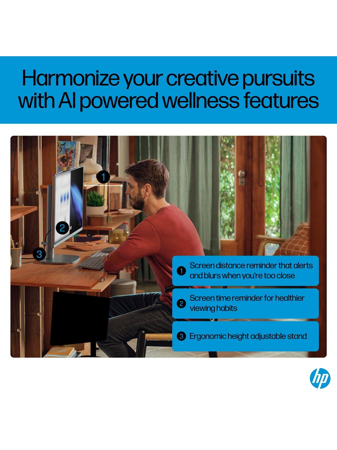 Image 5 of 8 of HP OmniStudio X All-in-One 27-cs0002na Desktop PC -&nbsp;27in 4K&nbsp;UHD Antiglare WLED IPS, Intel Core Ultra 5, 16GB RAM, 1TB SSD - Silver