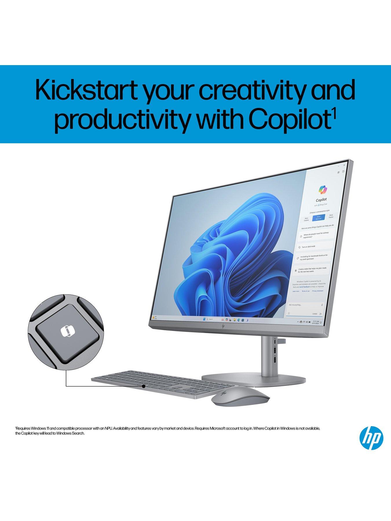 Image 6 of 8 of HP OmniStudio X All-in-One 27-cs0002na Desktop PC -&nbsp;27in 4K&nbsp;UHD Antiglare WLED IPS, Intel Core Ultra 5, 16GB RAM, 1TB SSD - Silver