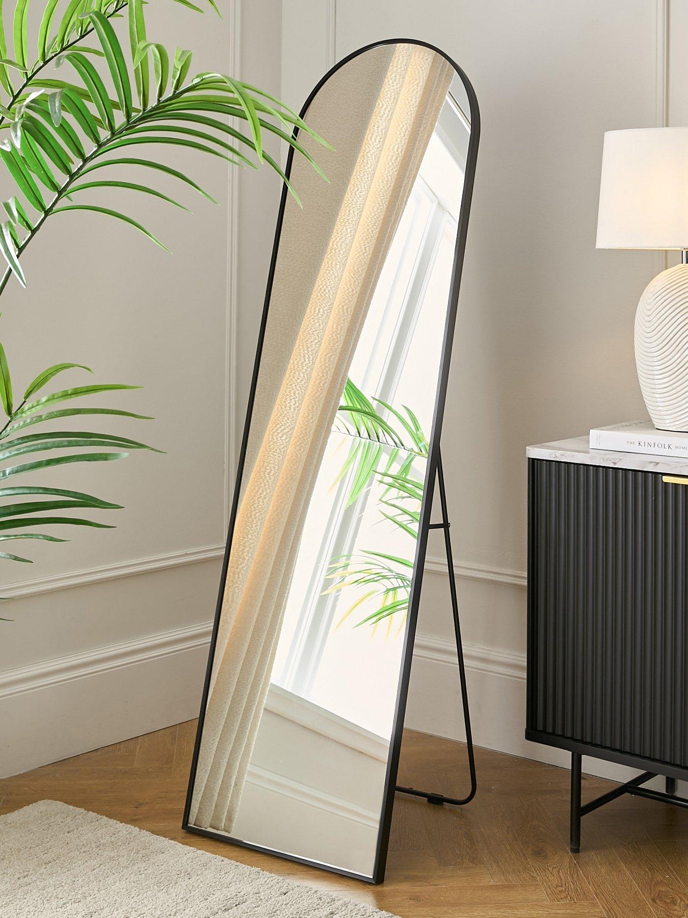 The Very Collection Black Rounded Standing Mirror 45x160cm