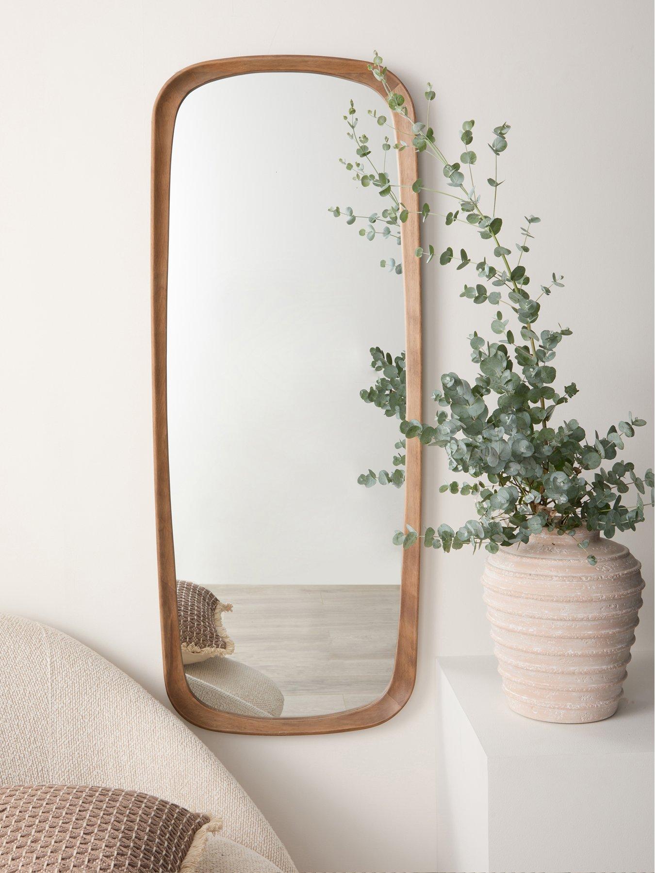 undefined Wooden Frame Hanging Mirror 47x120cm