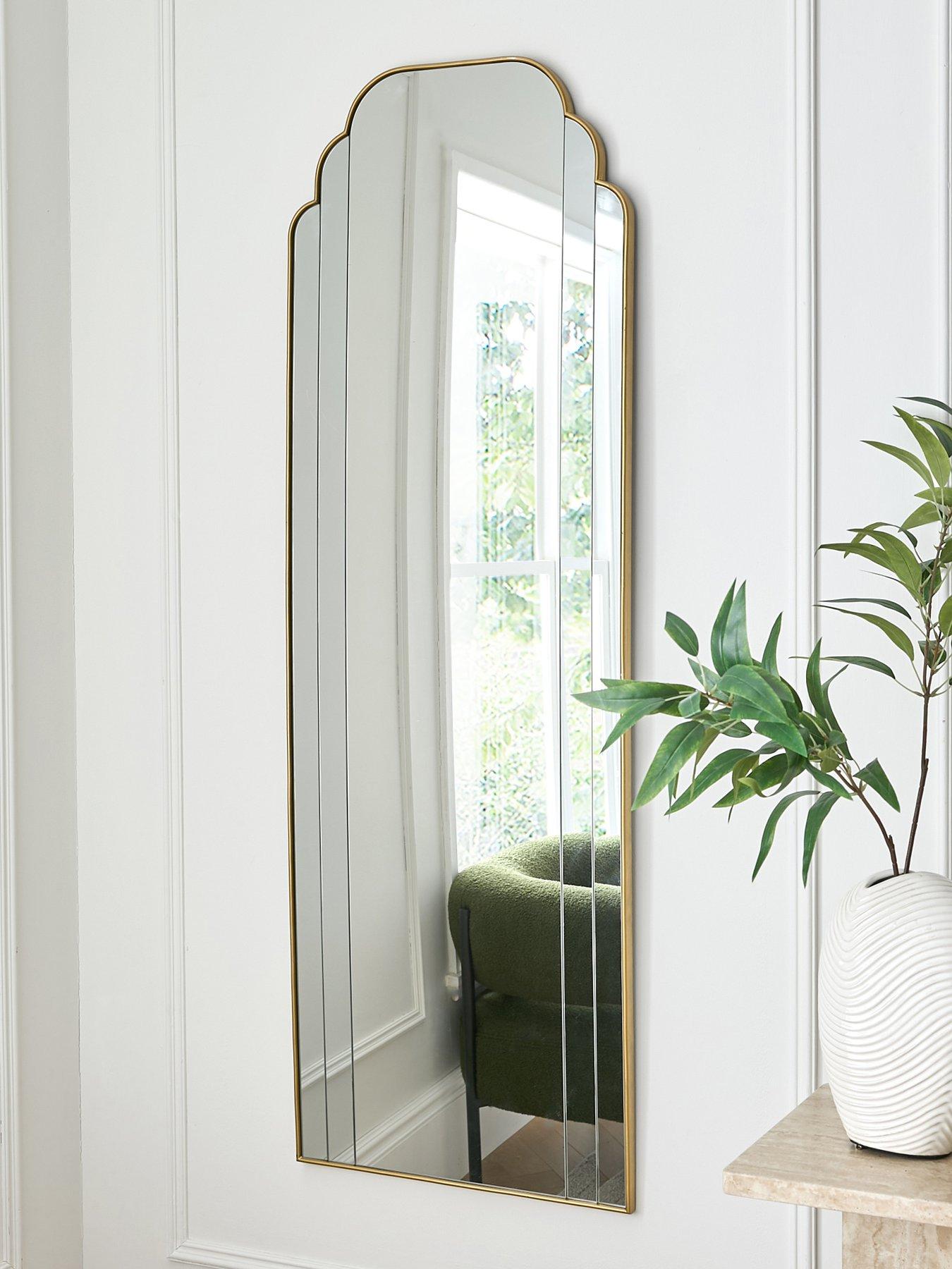 undefined Fluted Edge Hanging Mirror 50x150cm