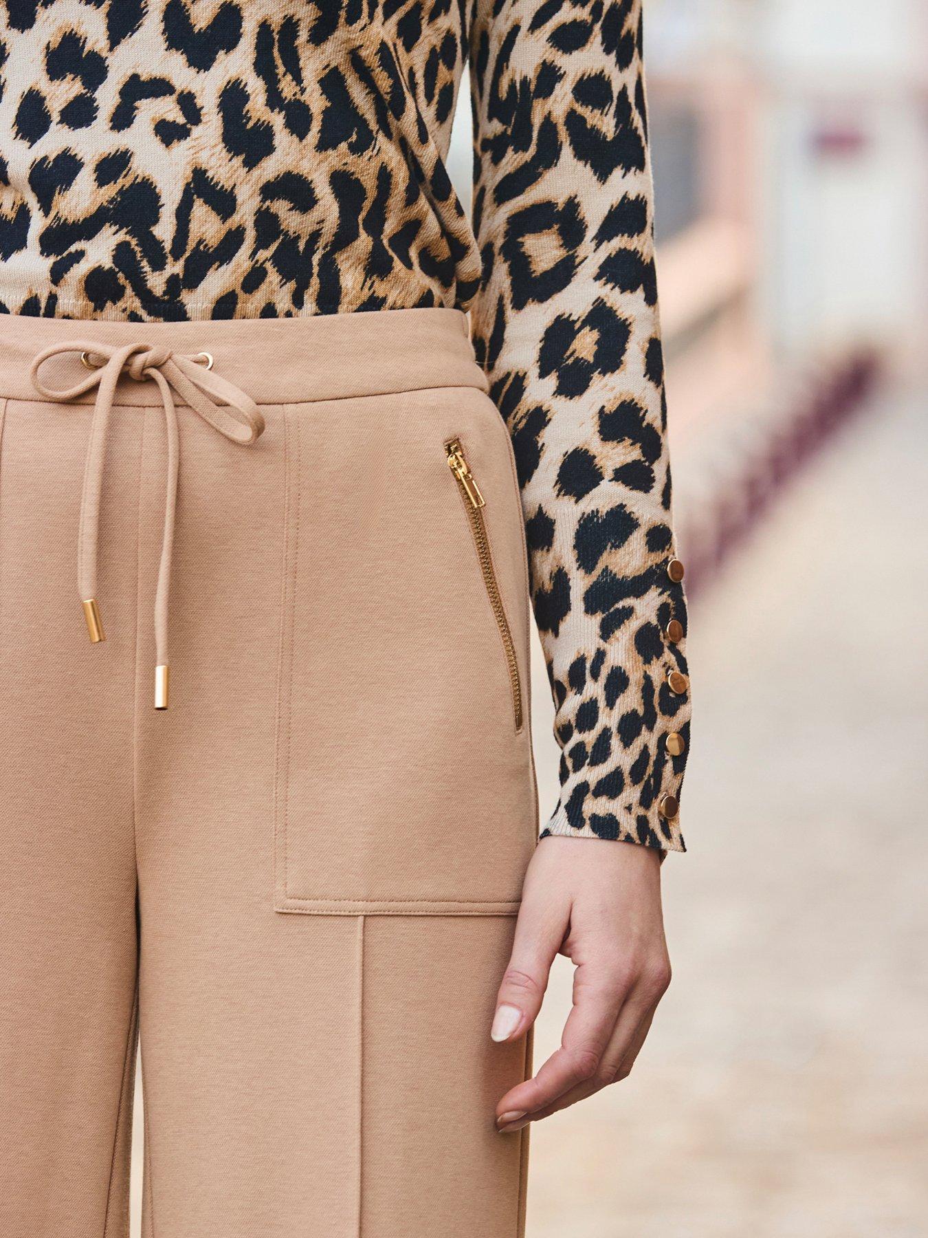 Image 4 of 6 of Sosandar Ponte Drawstring Wide Leg - Camel