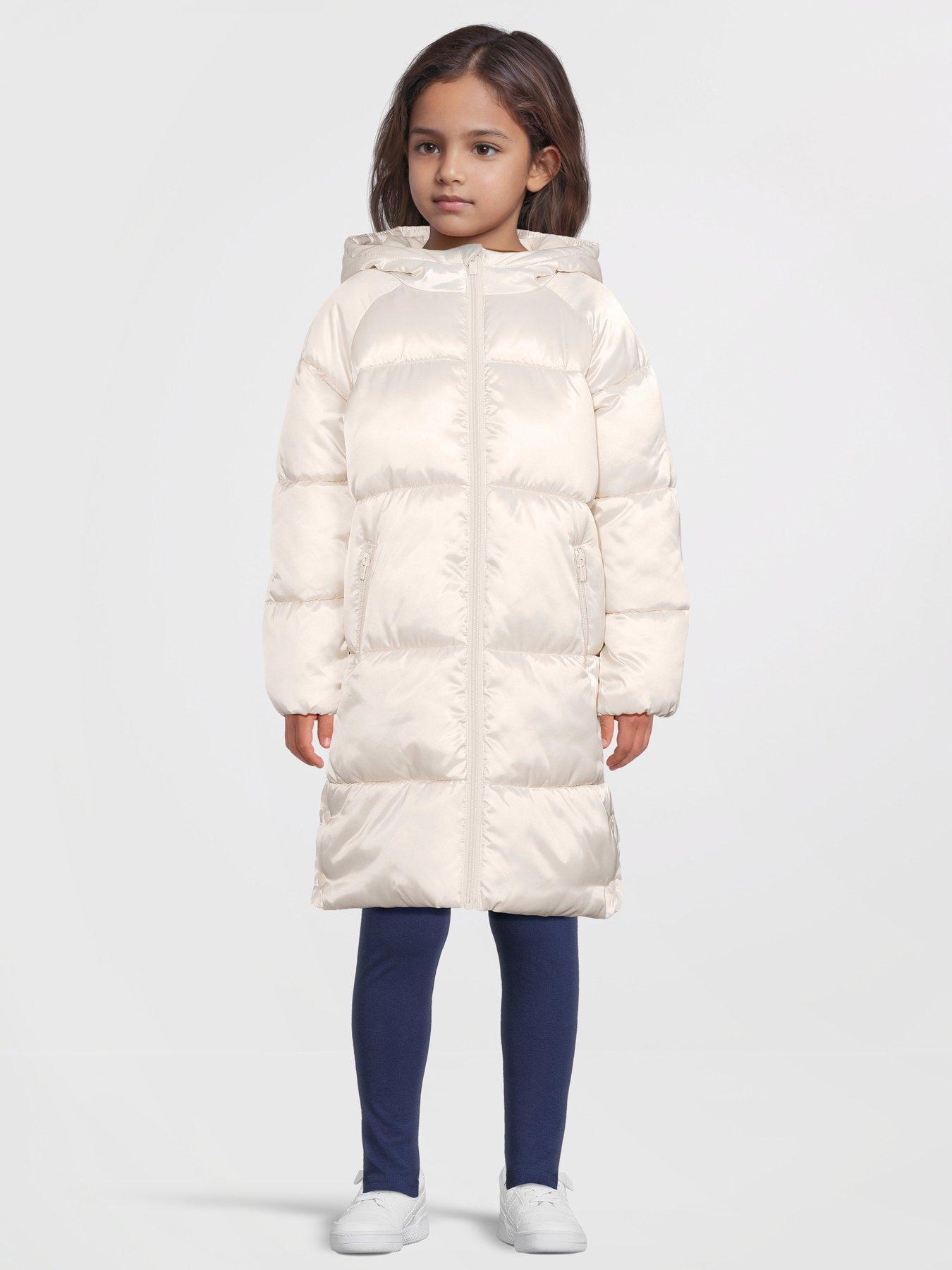 V by Very: Girls Shorter Length Padded Heavy Weight Coat - Oyster Metallic