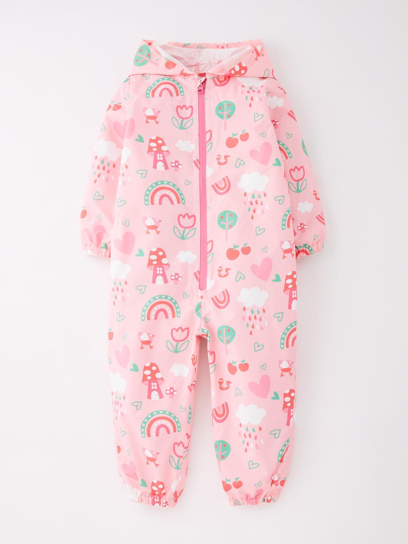 Image 1 of 4 of Mini V by Very Girls Printed Puddlesuit - Pink