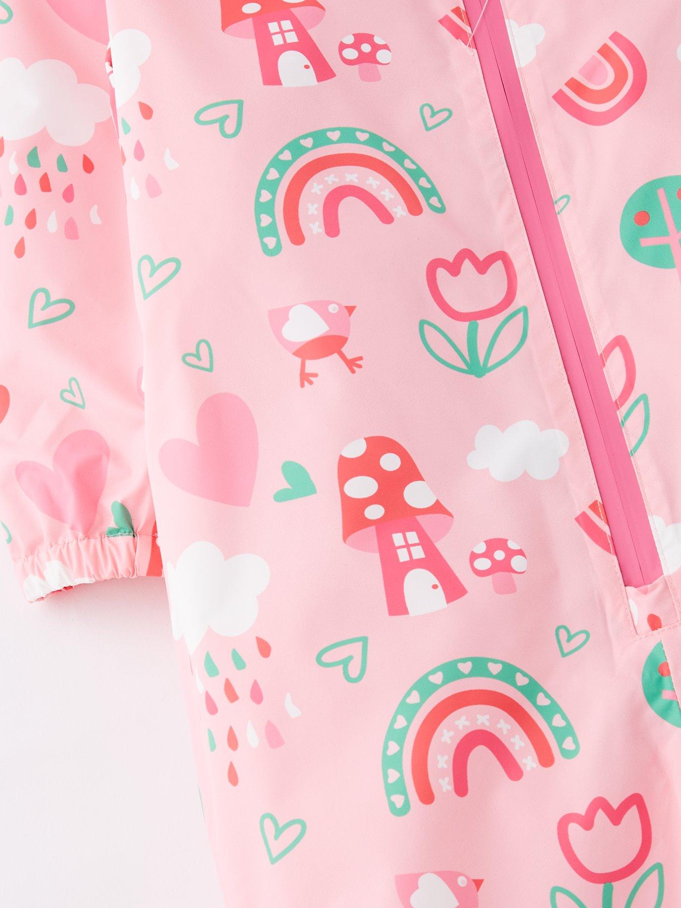 Image 4 of 4 of Mini V by Very Girls Printed Puddlesuit - Pink