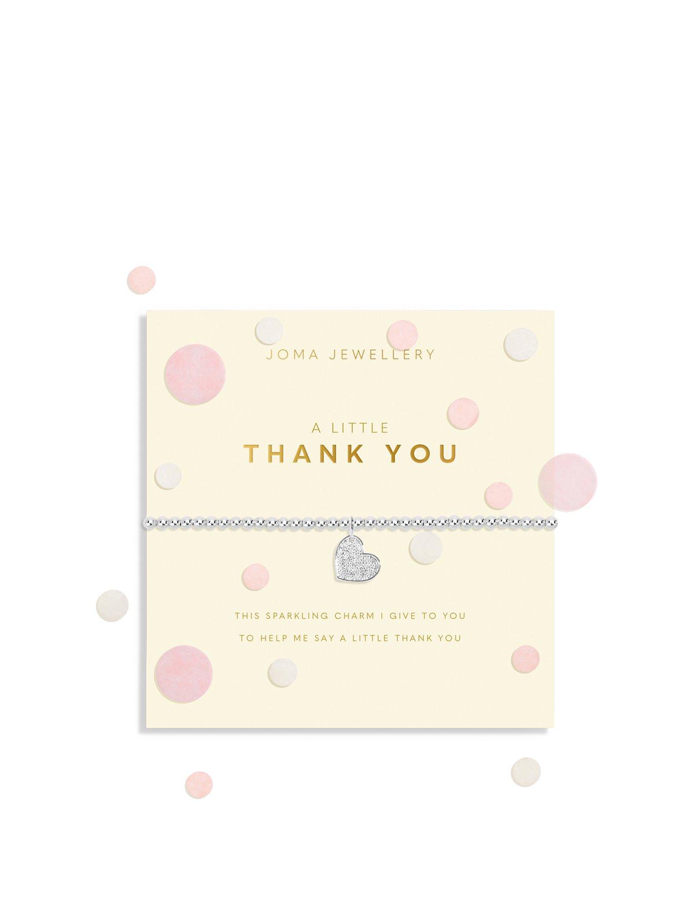 Joma Jewellery CONFETTI A LITTLE - THANK YOU - Silver Plated - Bracelet - 17.5cm stretch