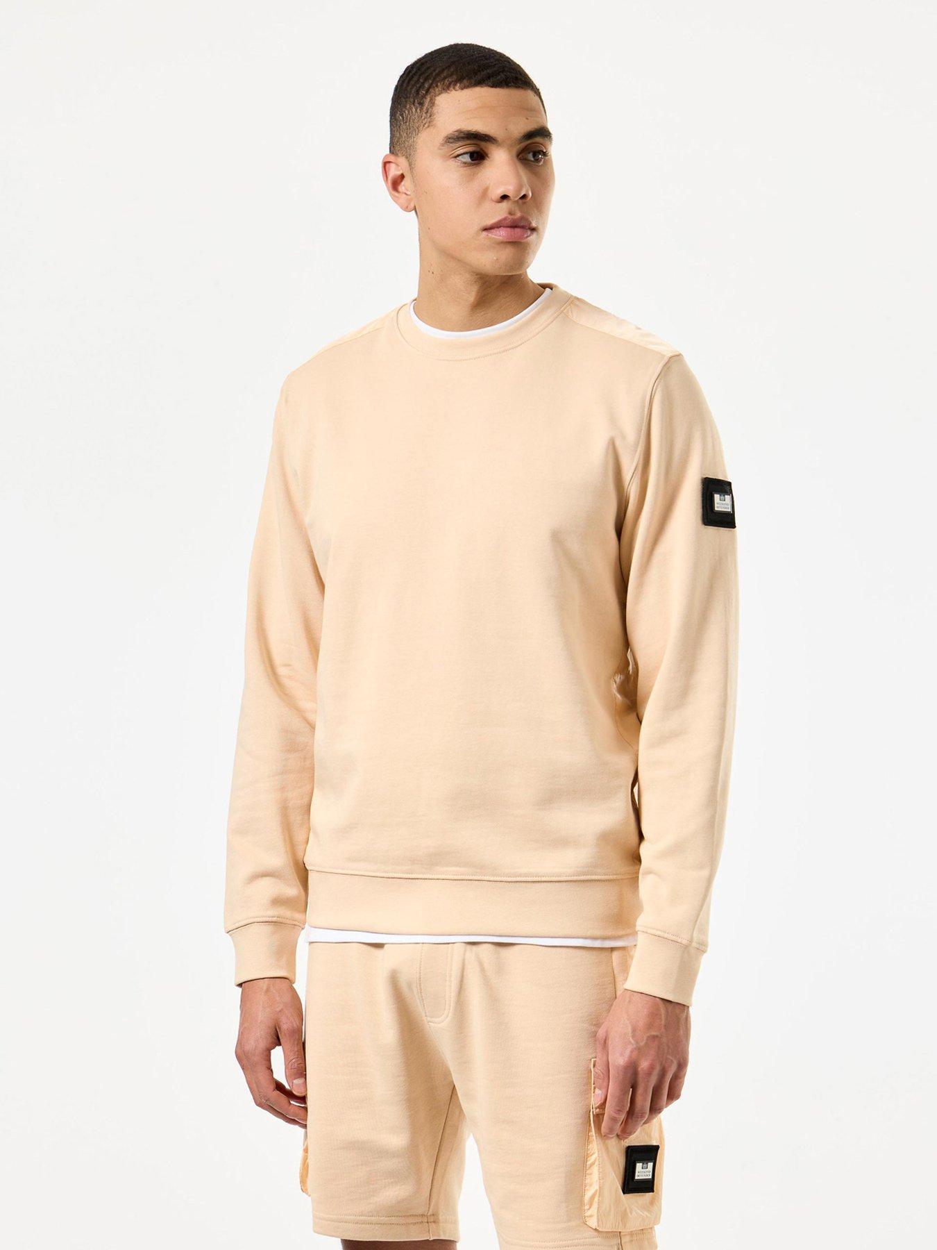 undefined F Bomb Classic Nylon Overlay Sweatshirt - Butter