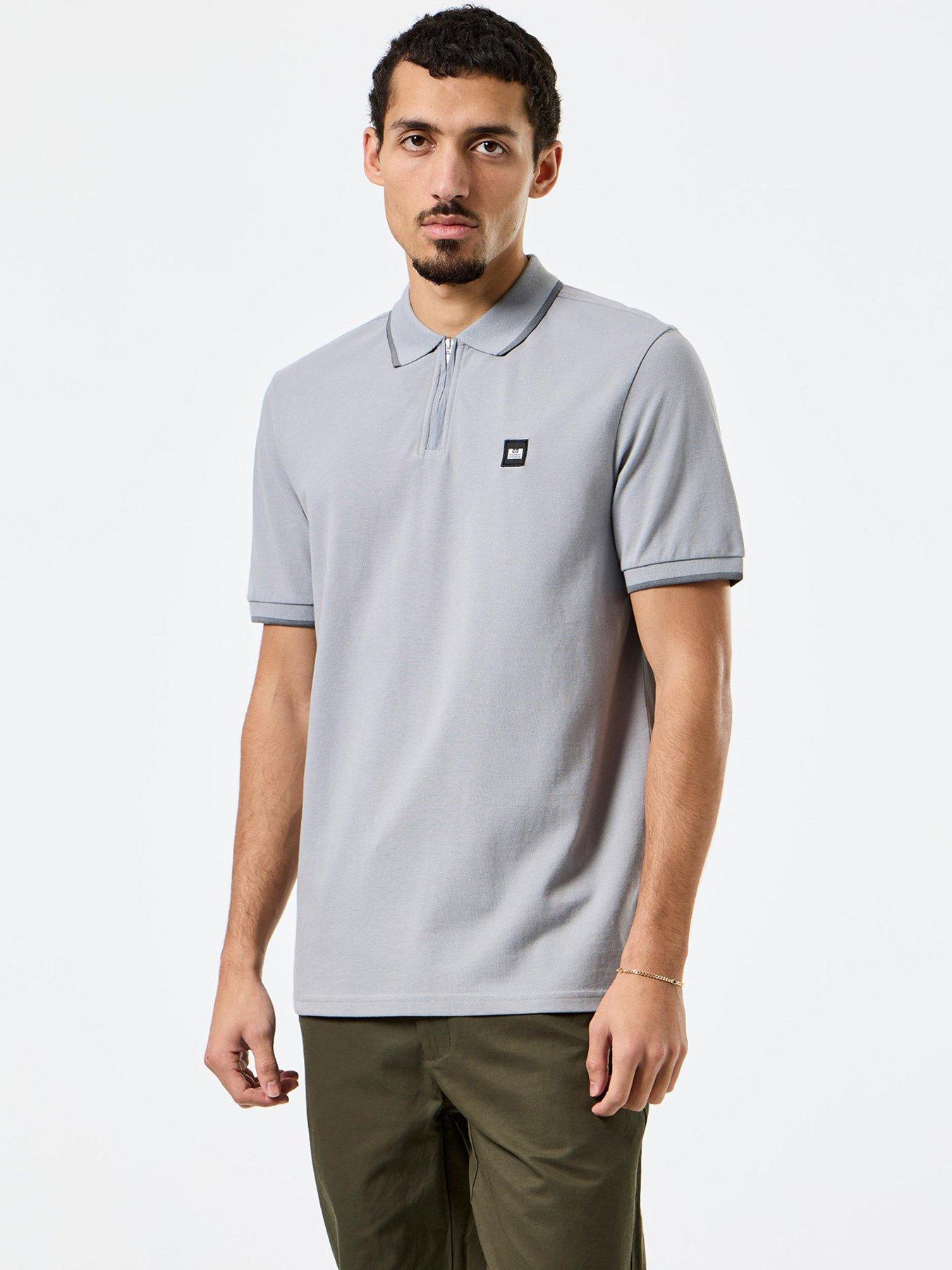 undefined Monti Quarter Zip Polo Top - Grey