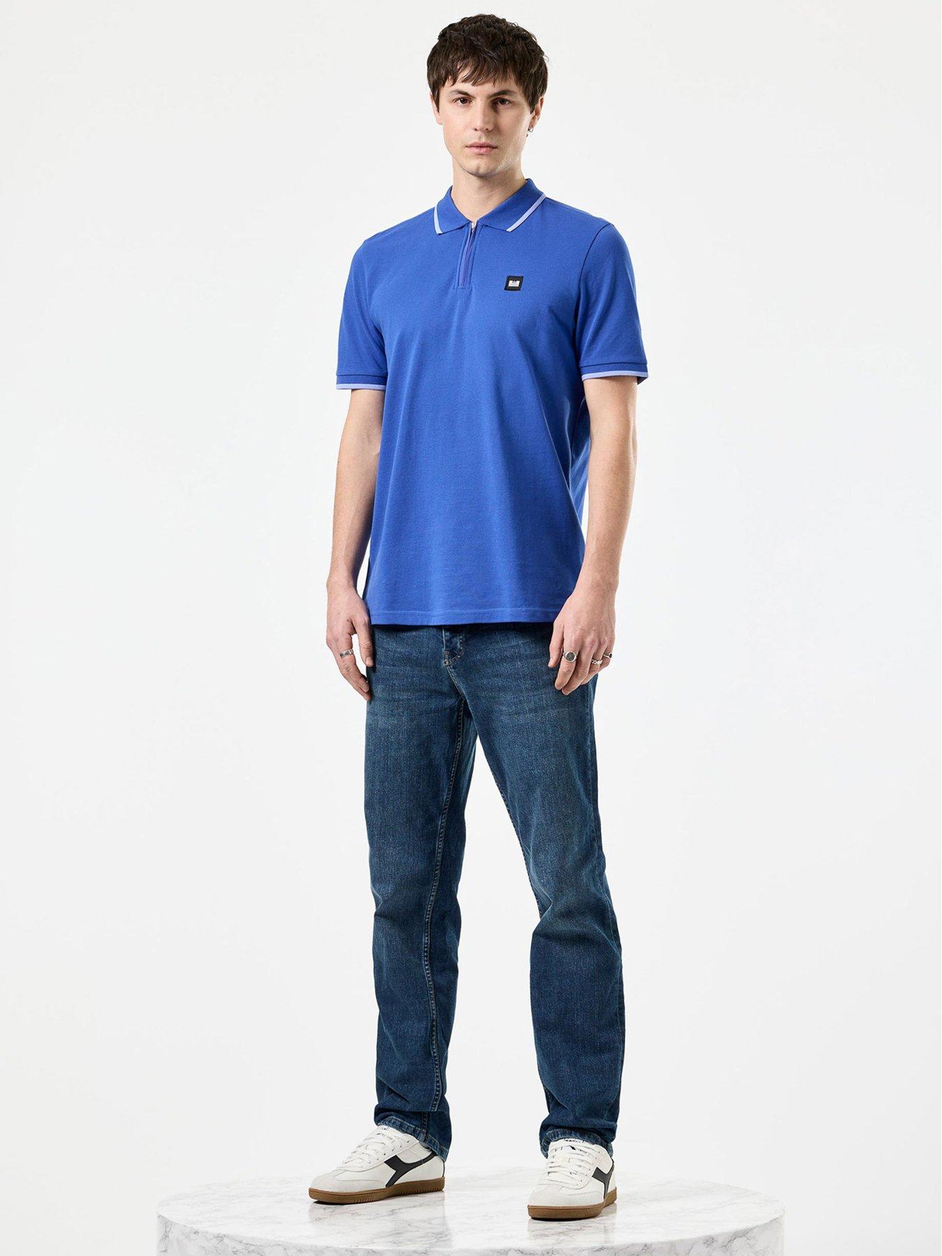 Image 2 of 6 of Weekend Offender Monti Quarter Zip Polo - Blue