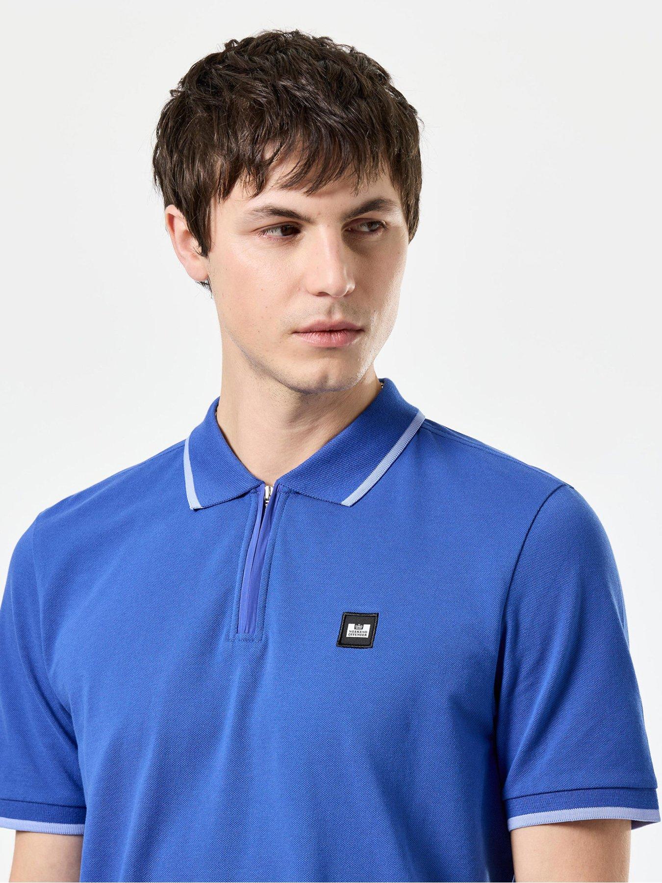 Image 4 of 6 of Weekend Offender Monti Quarter Zip Polo - Blue