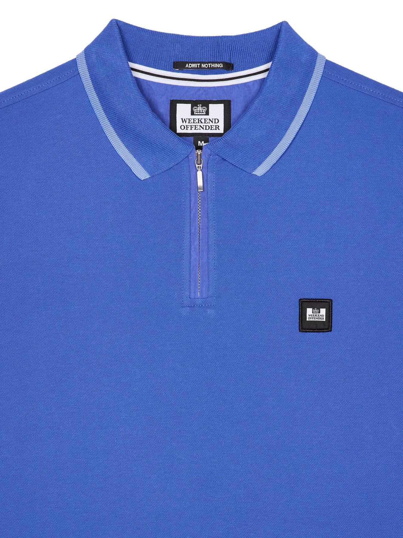 Image 6 of 6 of Weekend Offender Monti Quarter Zip Polo - Blue