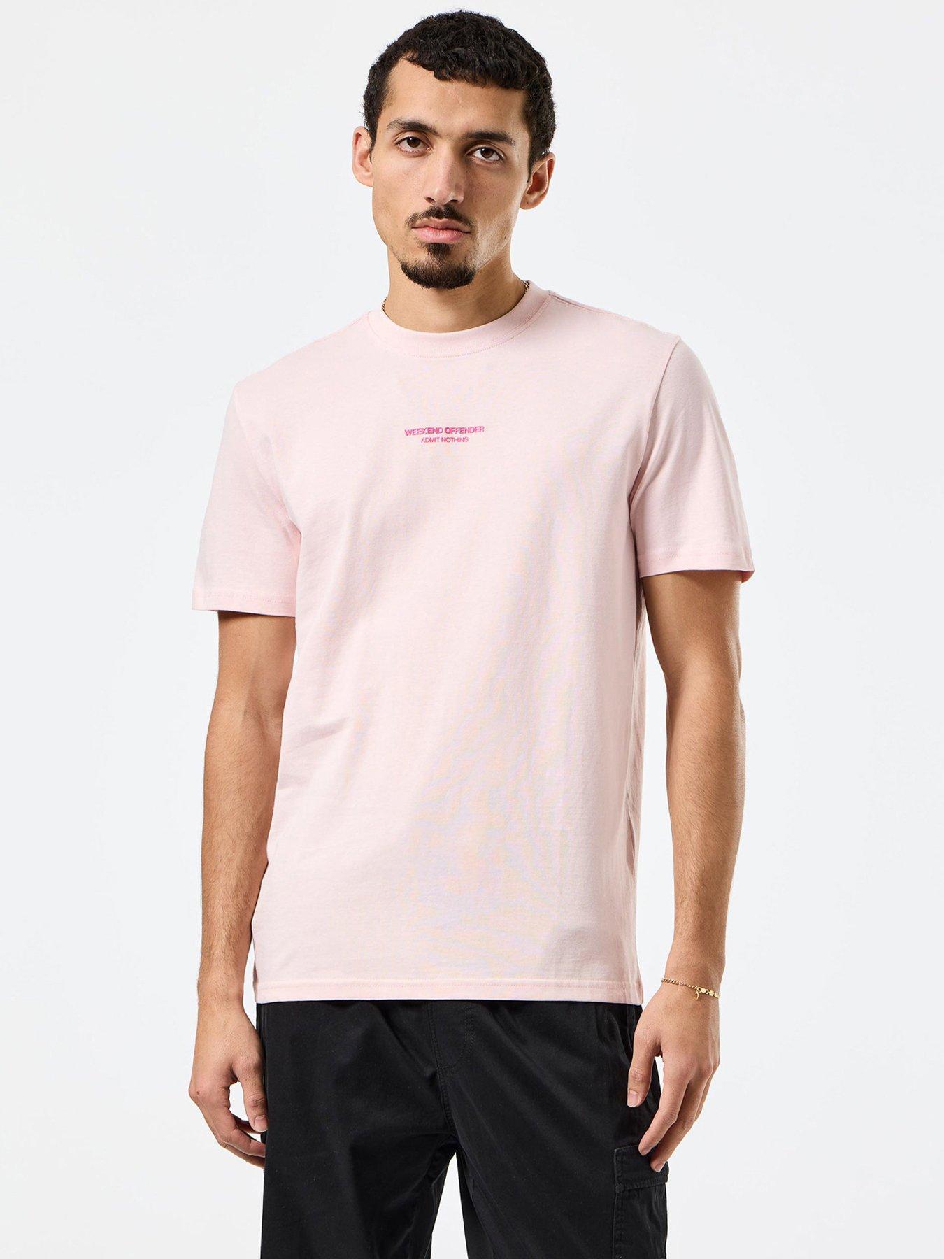 Image 1 of 6 of Weekend Offender Millergrove Woan Chest Print Tee - Pink