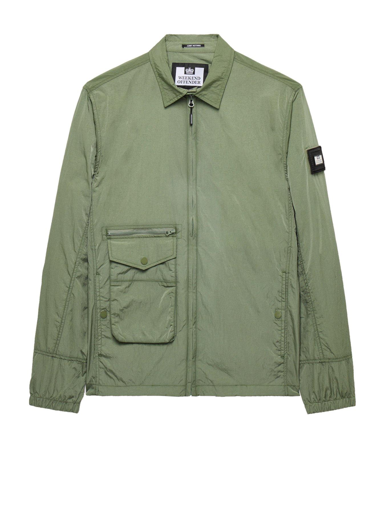 Image 4 of 6 of Weekend Offender Vinnie Classic Nylon Overshirt - Green