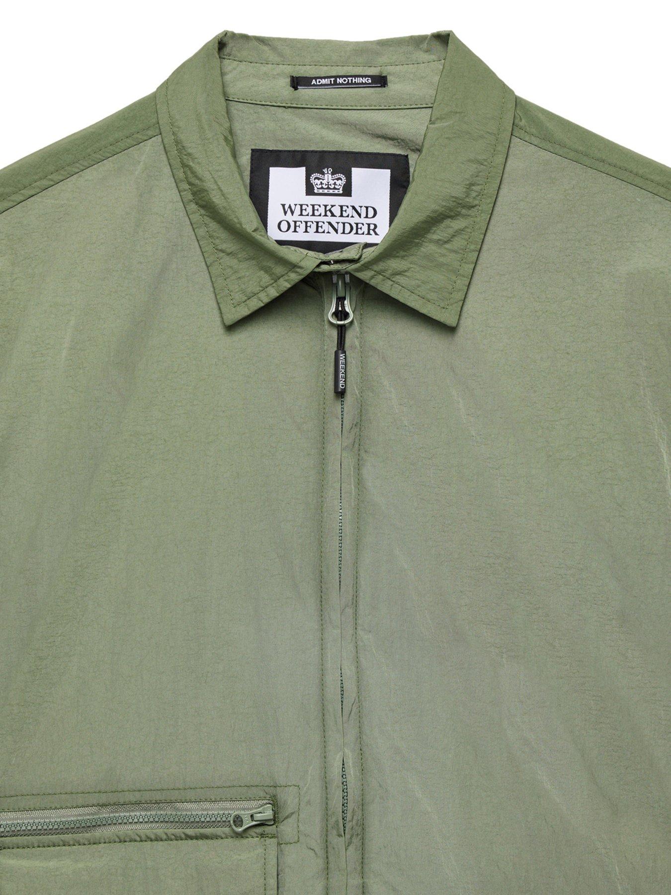 Image 5 of 6 of Weekend Offender Vinnie Classic Nylon Overshirt - Green