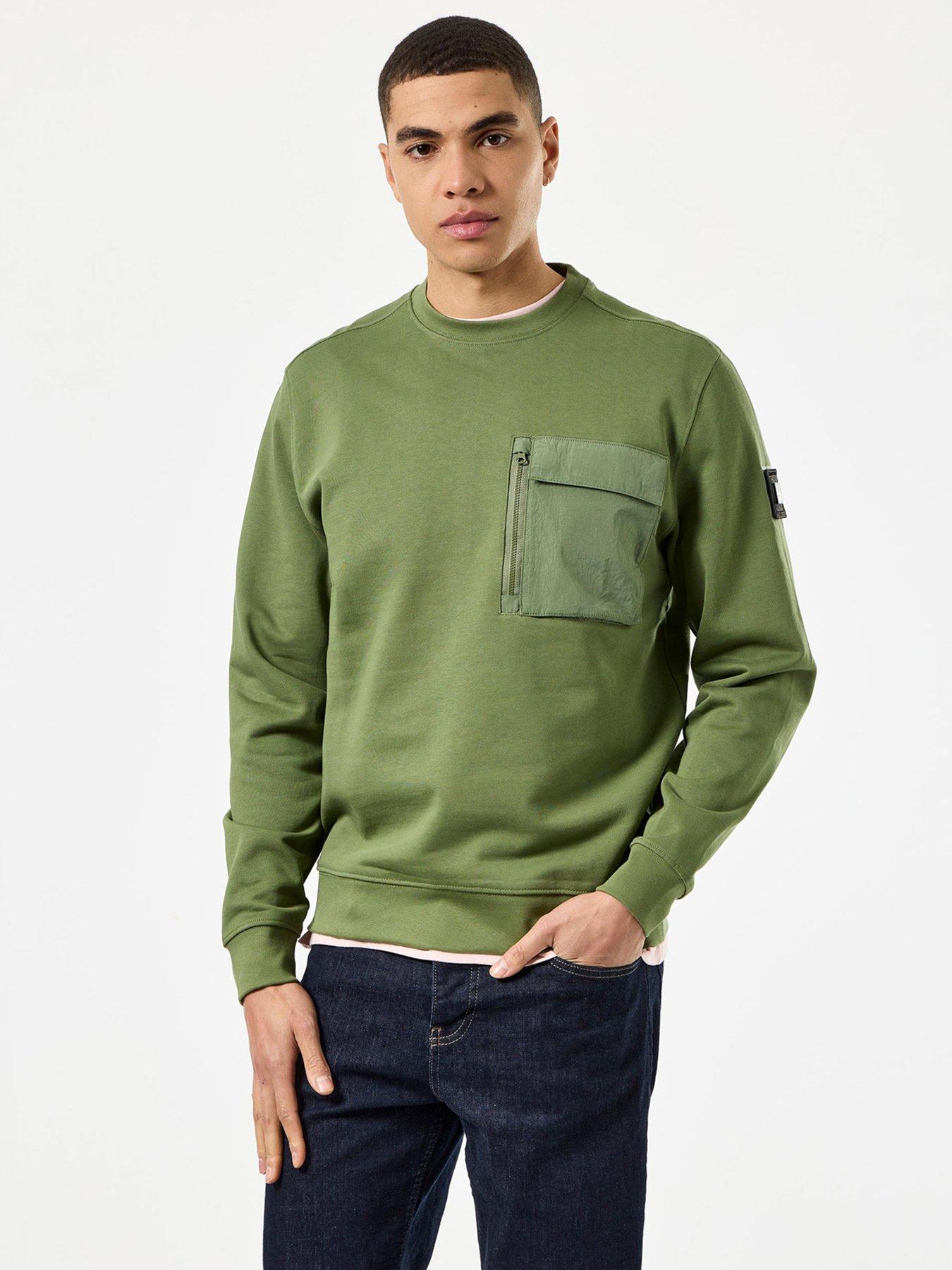 undefined Neve Overlay Pocket Sweatshirt - Green