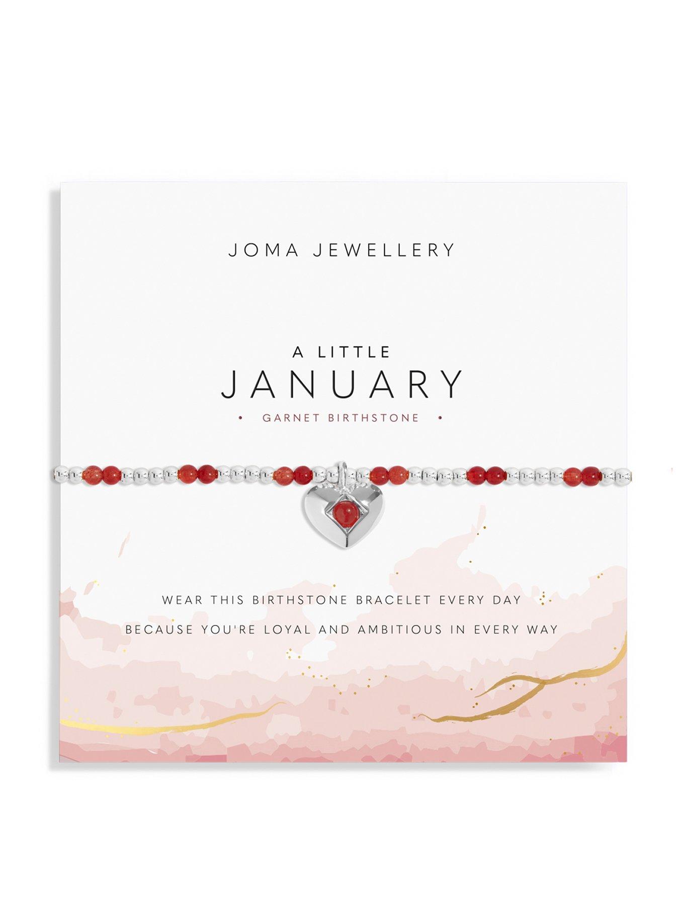 Joma Jewellery BIRTHSTONE A LITTLE - JANUARY GARNET - Silver Plated - Bracelet - 17.5cm stretch