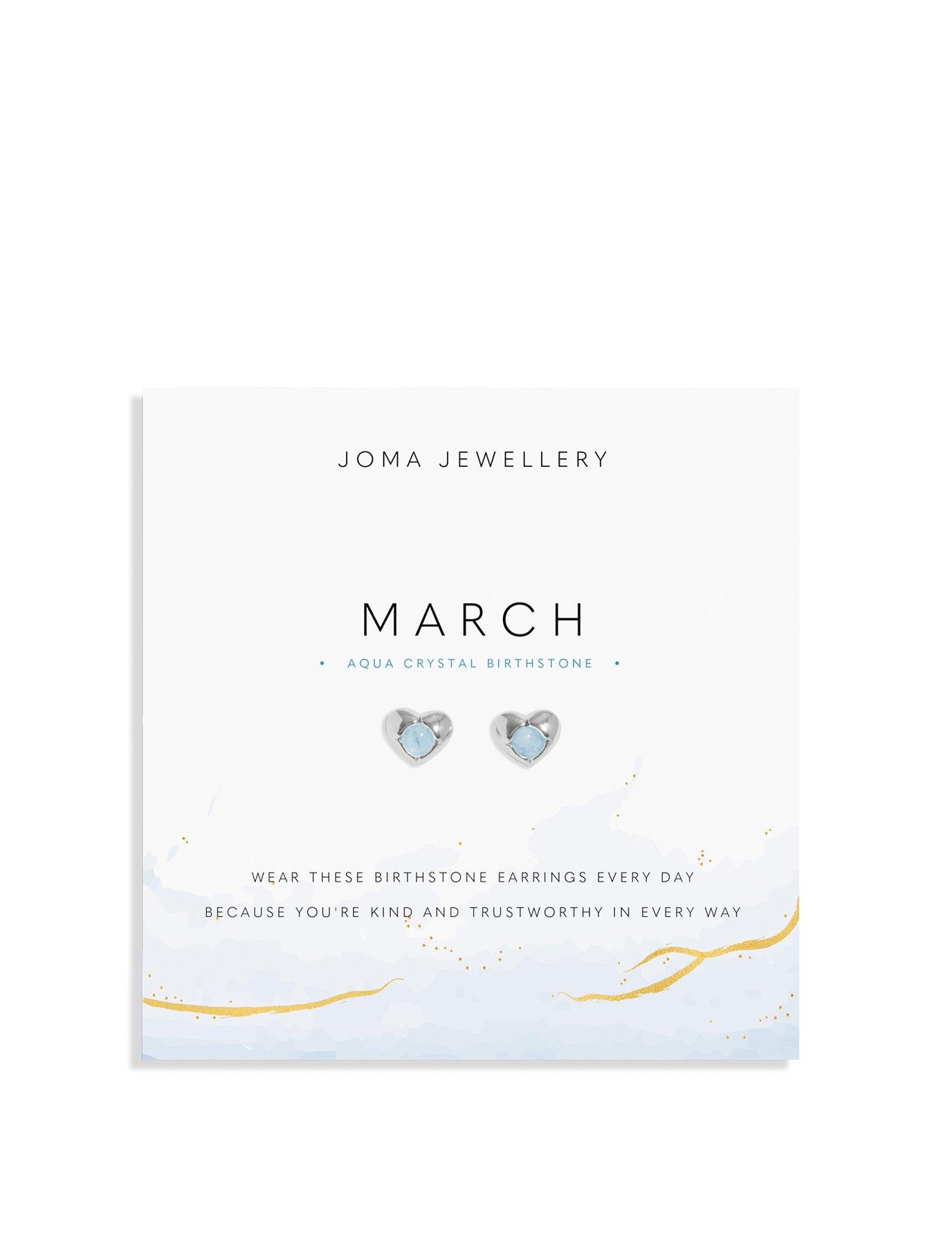 Joma Jewellery Birthstone A Little Earrings In Silver Plating