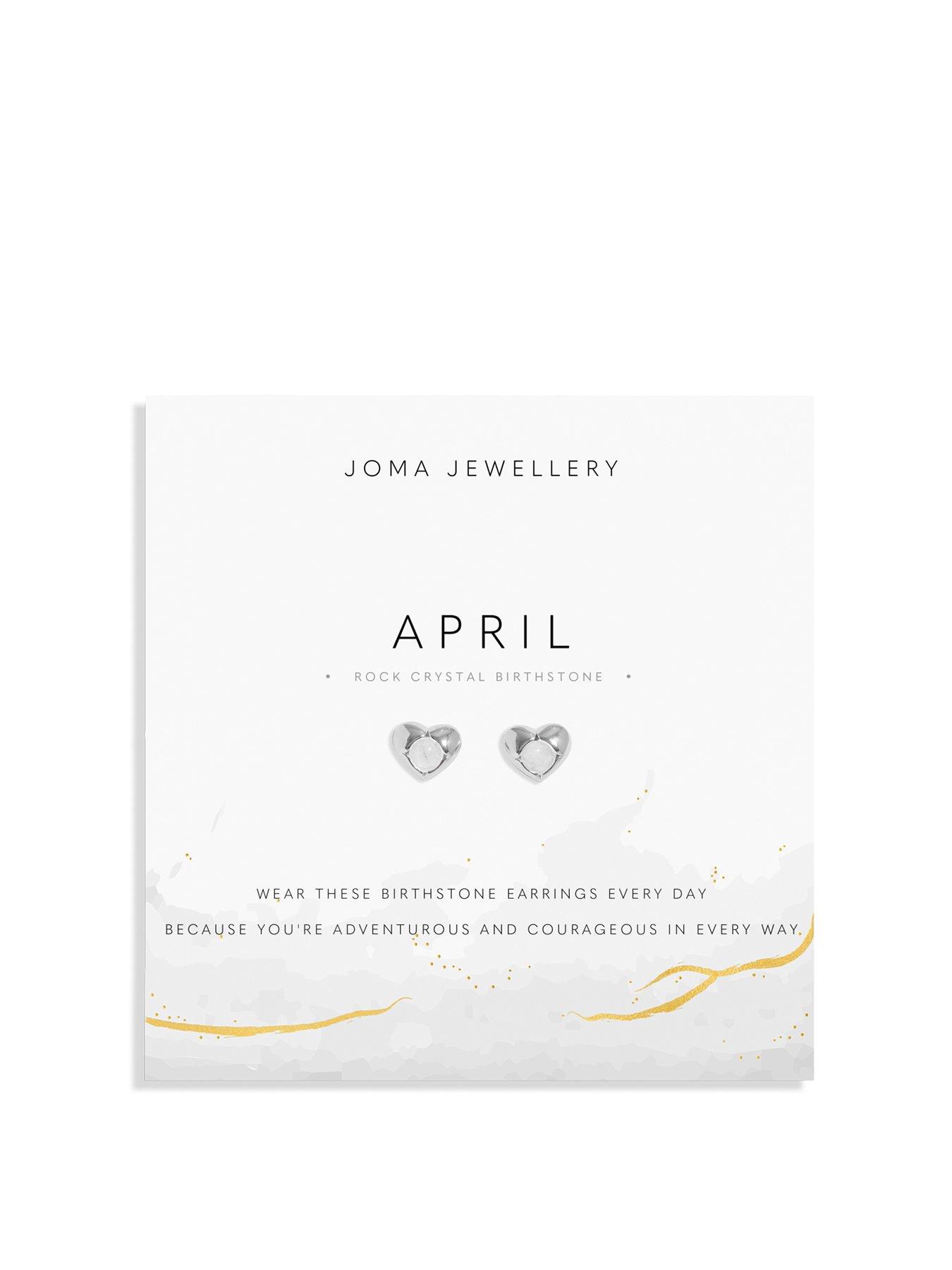 Joma Jewellery BIRTHSTONE EARRINGS - JANUARY GARNET - Silver Plated - Earrings