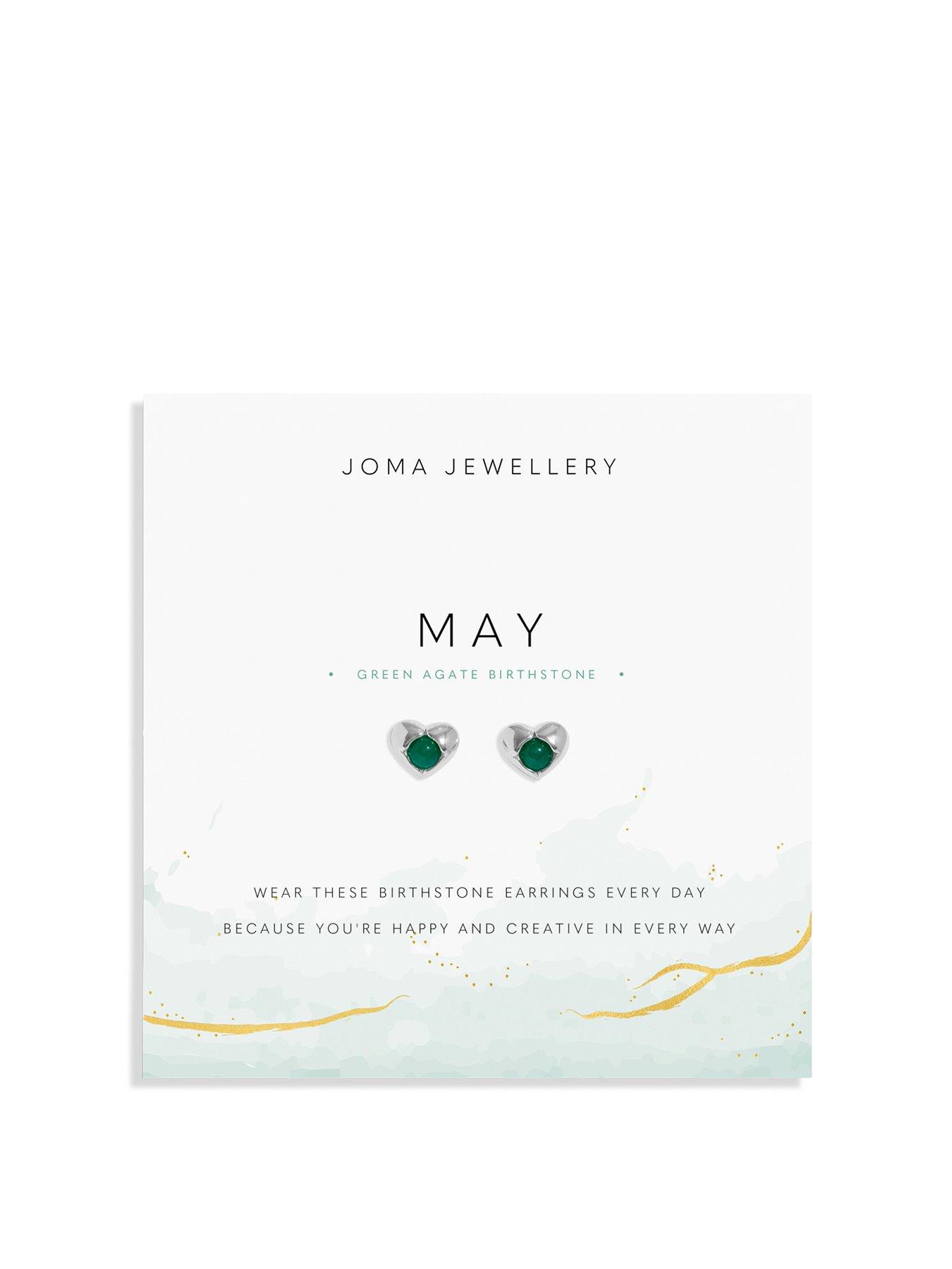 Joma Jewellery Birthstone A Little Earrings In Silver Plating
