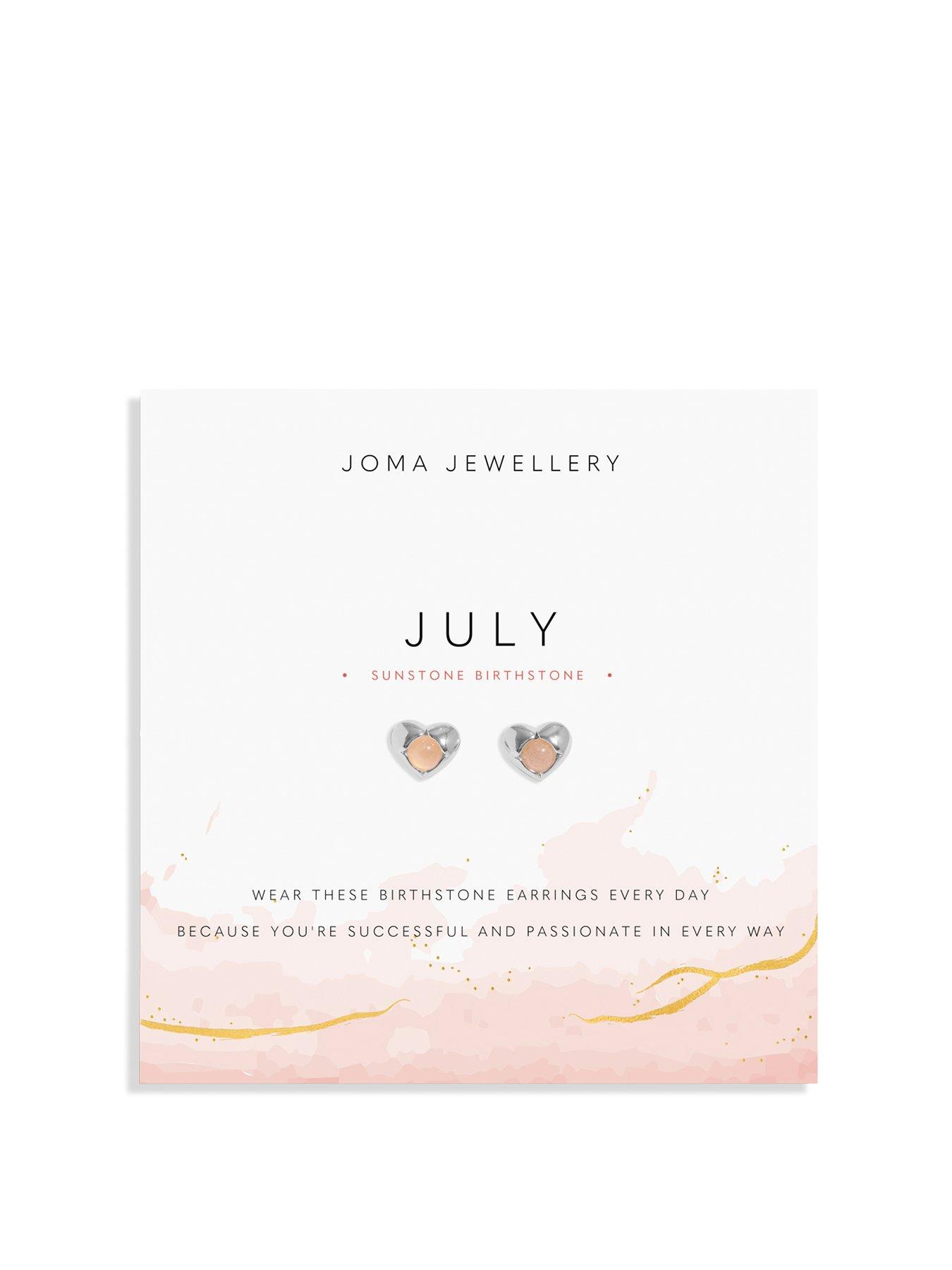 Joma Jewellery BIRTHSTONE EARRINGS - JANUARY GARNET - Silver Plated - Earrings