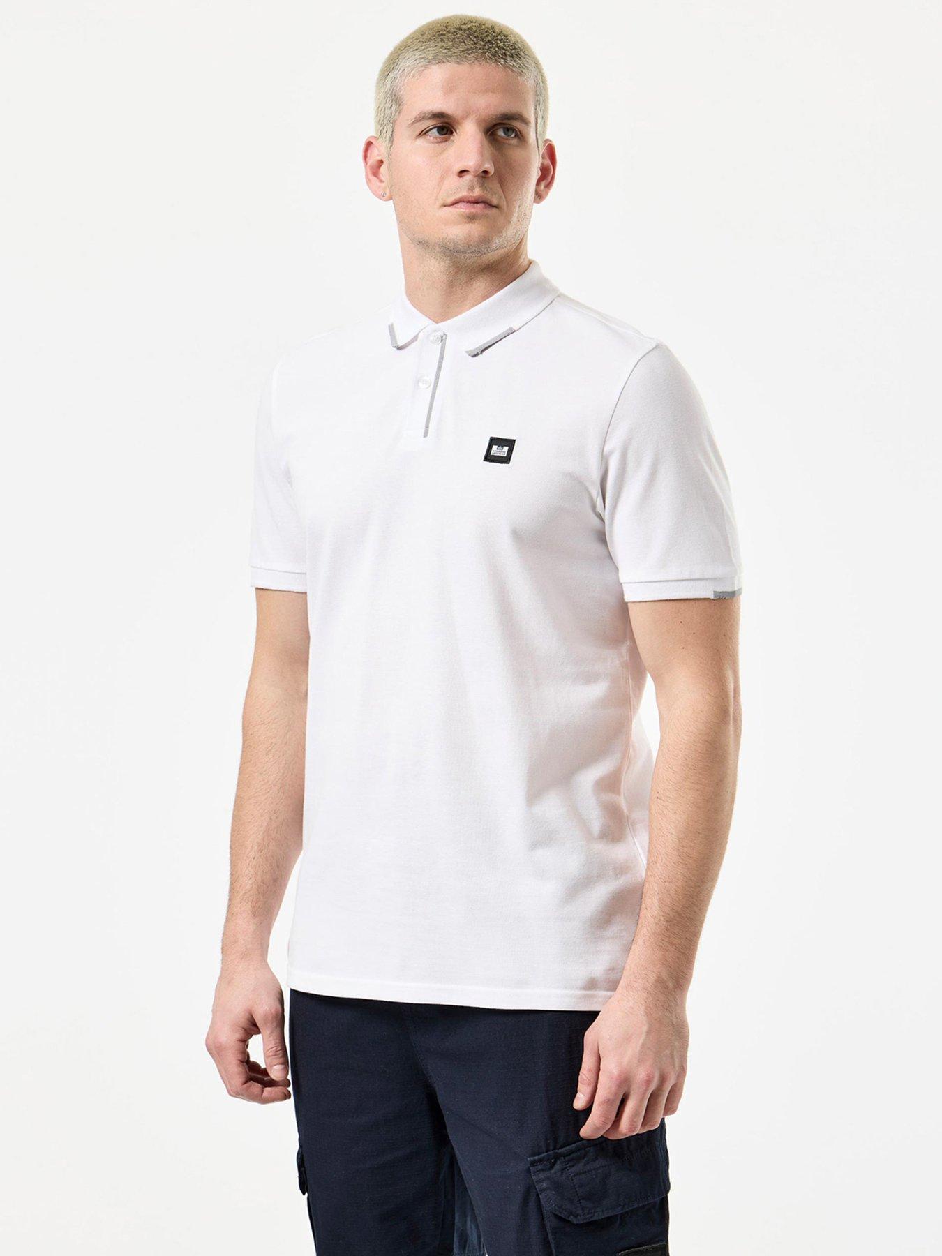 undefined Rivas Tipped Polo Top- White