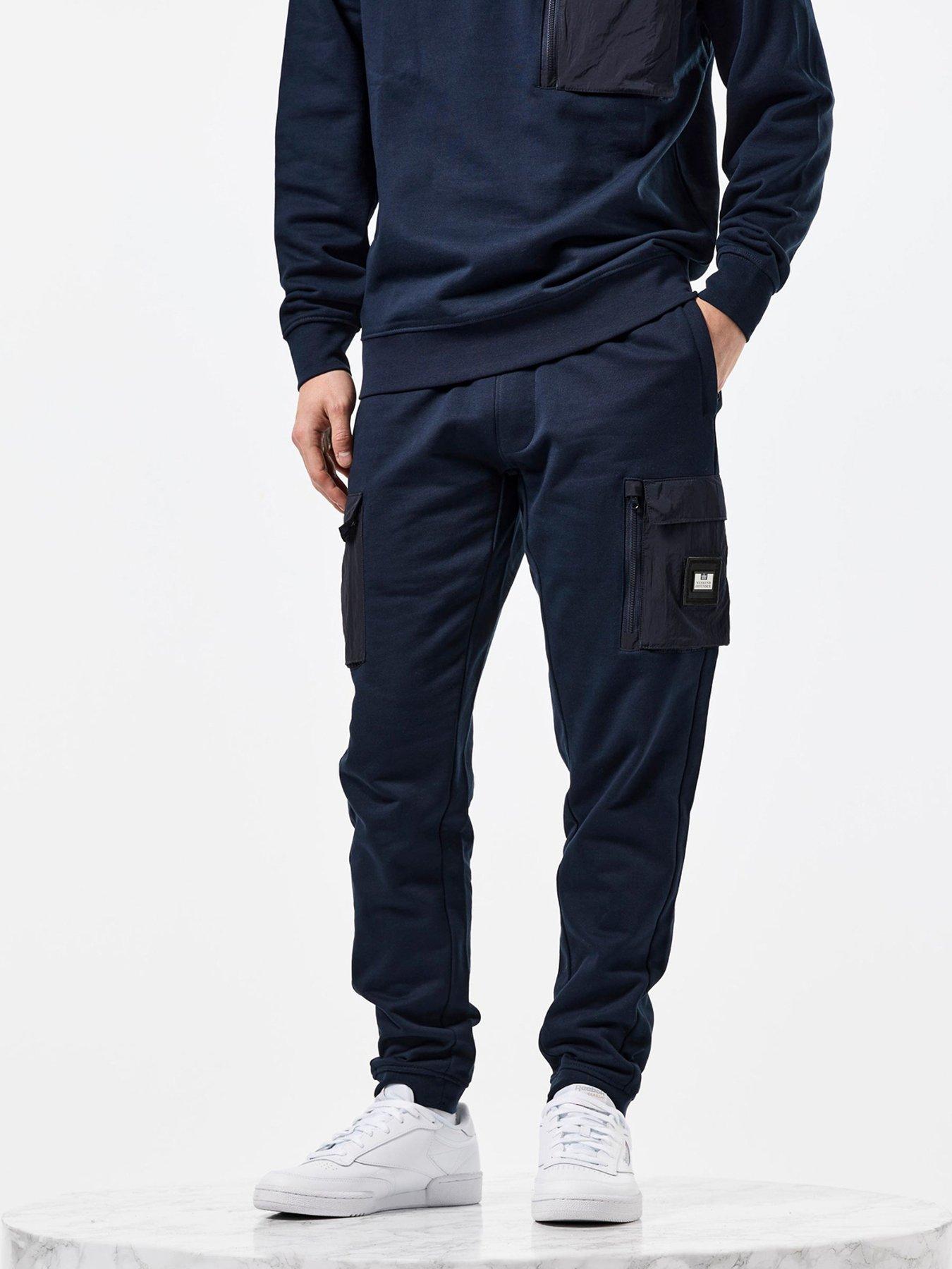 Image 2 of 6 of Weekend Offender Lippi Overlay Cargo Jog Pants - Navy