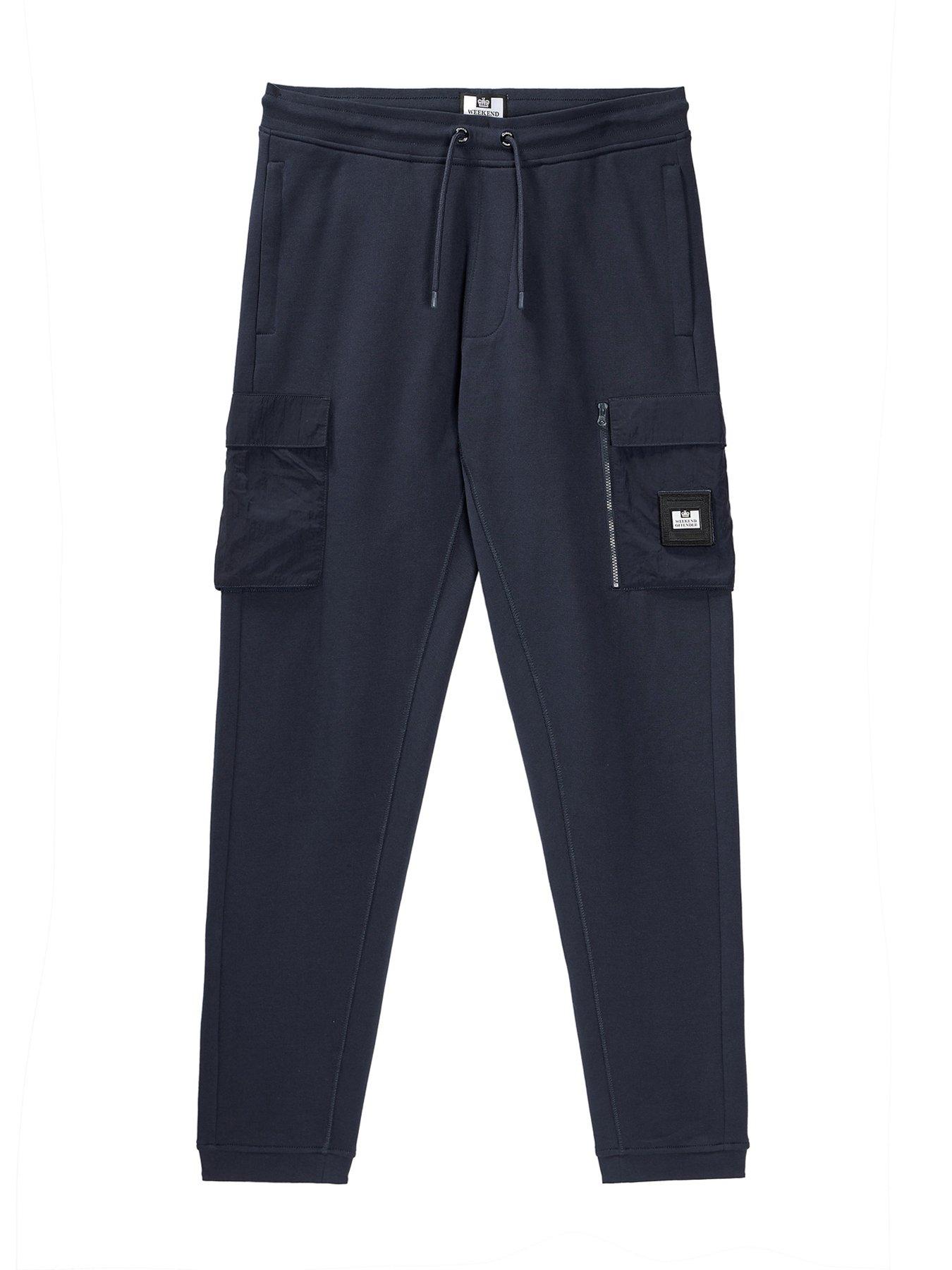 Image 4 of 6 of Weekend Offender Lippi Overlay Cargo Jog Pants - Navy