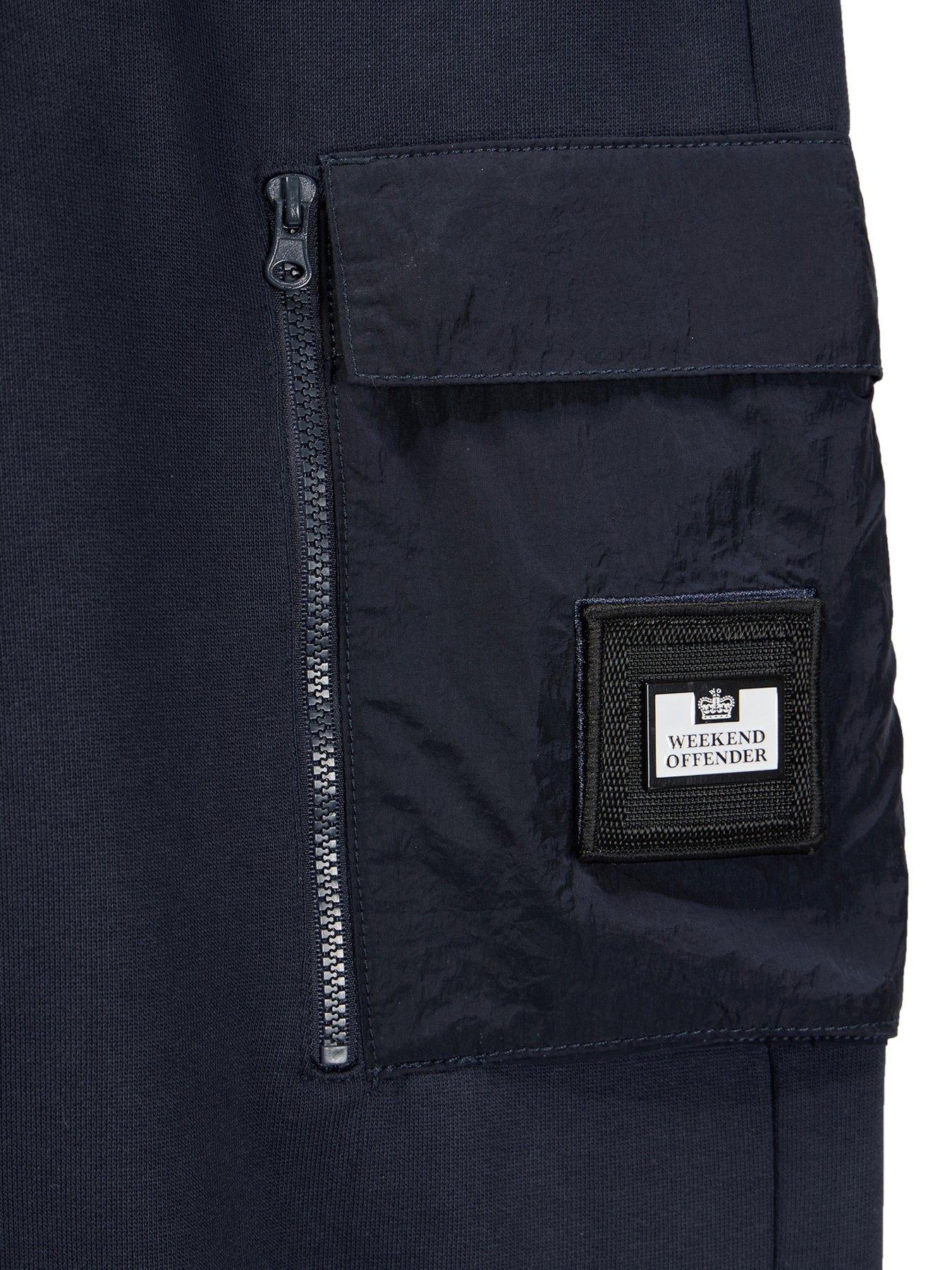 Image 6 of 6 of Weekend Offender Lippi Overlay Cargo Jog Pants - Navy