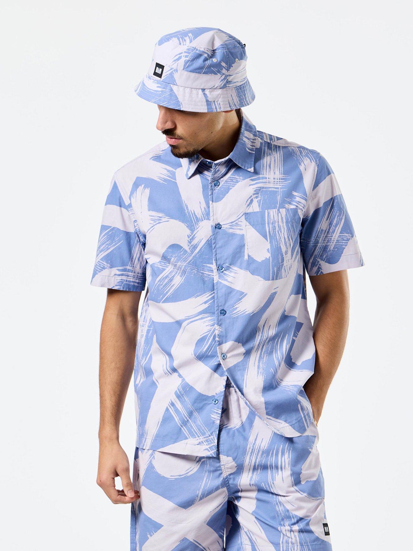 undefined Toshima Camo Camo Classic Short Sleeve Shirt - Blue