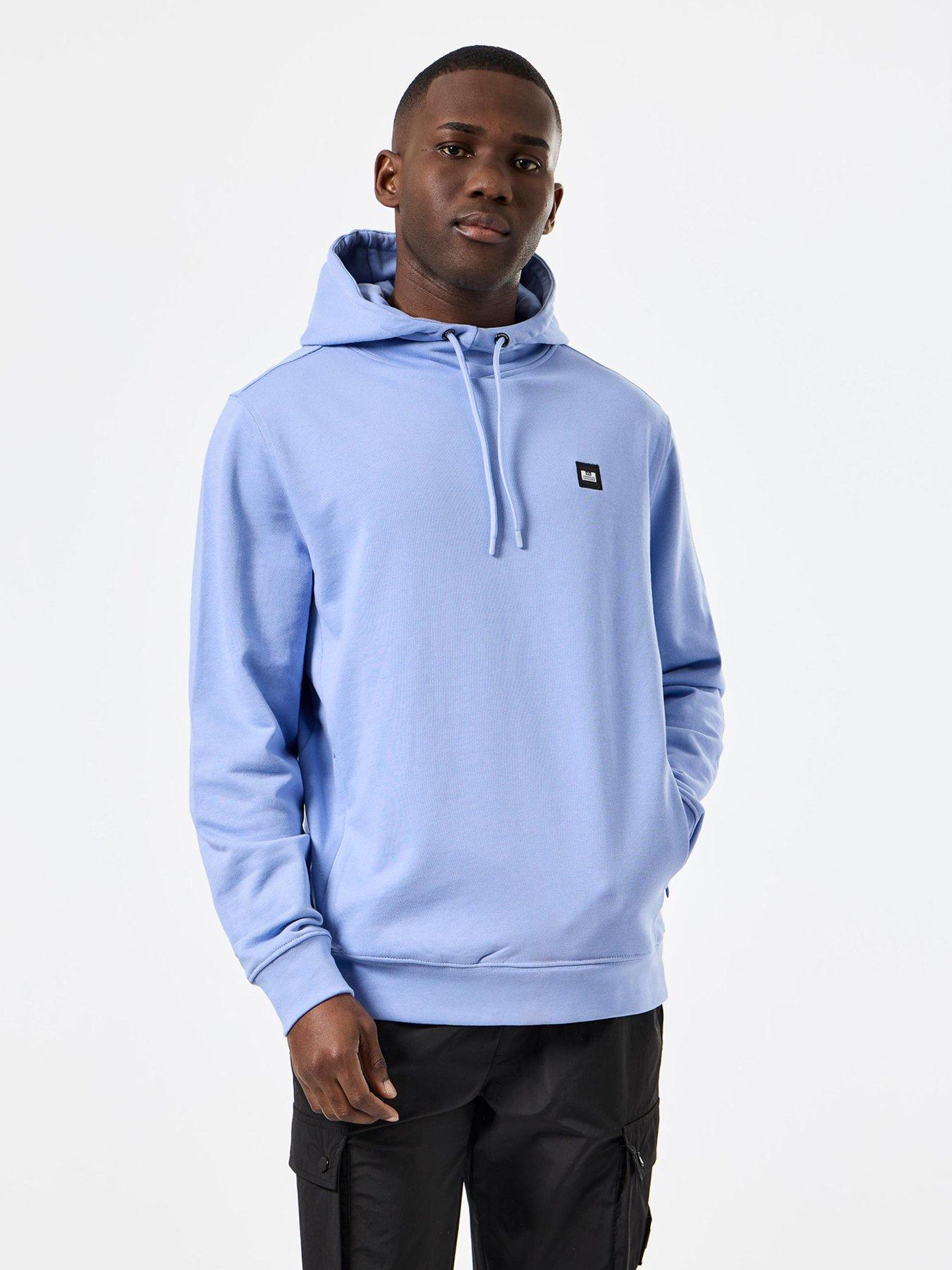 undefined Ribbed Basic Badge Hoodie - Blue