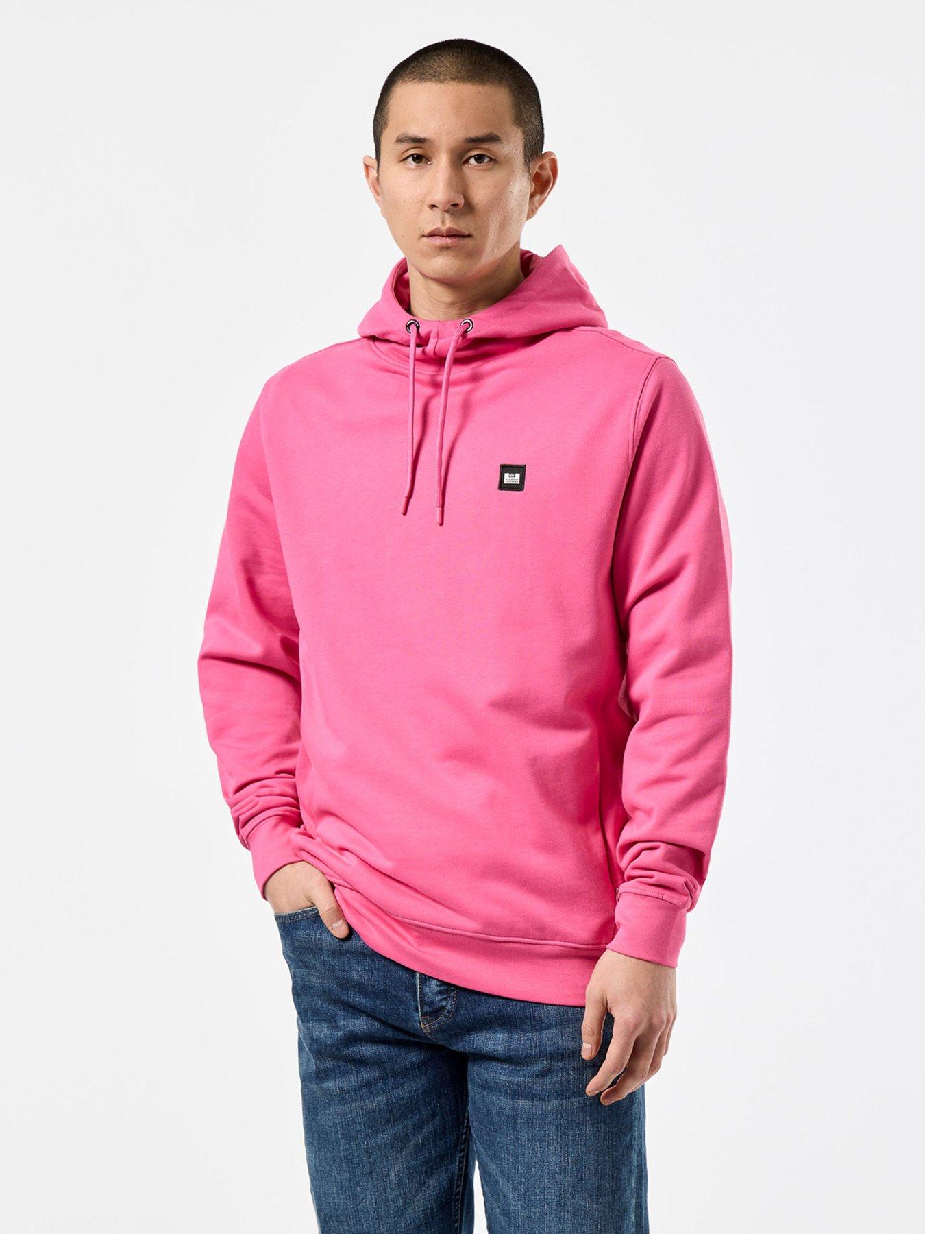 undefined Ribbed Basic Badge Hoodie - Pink