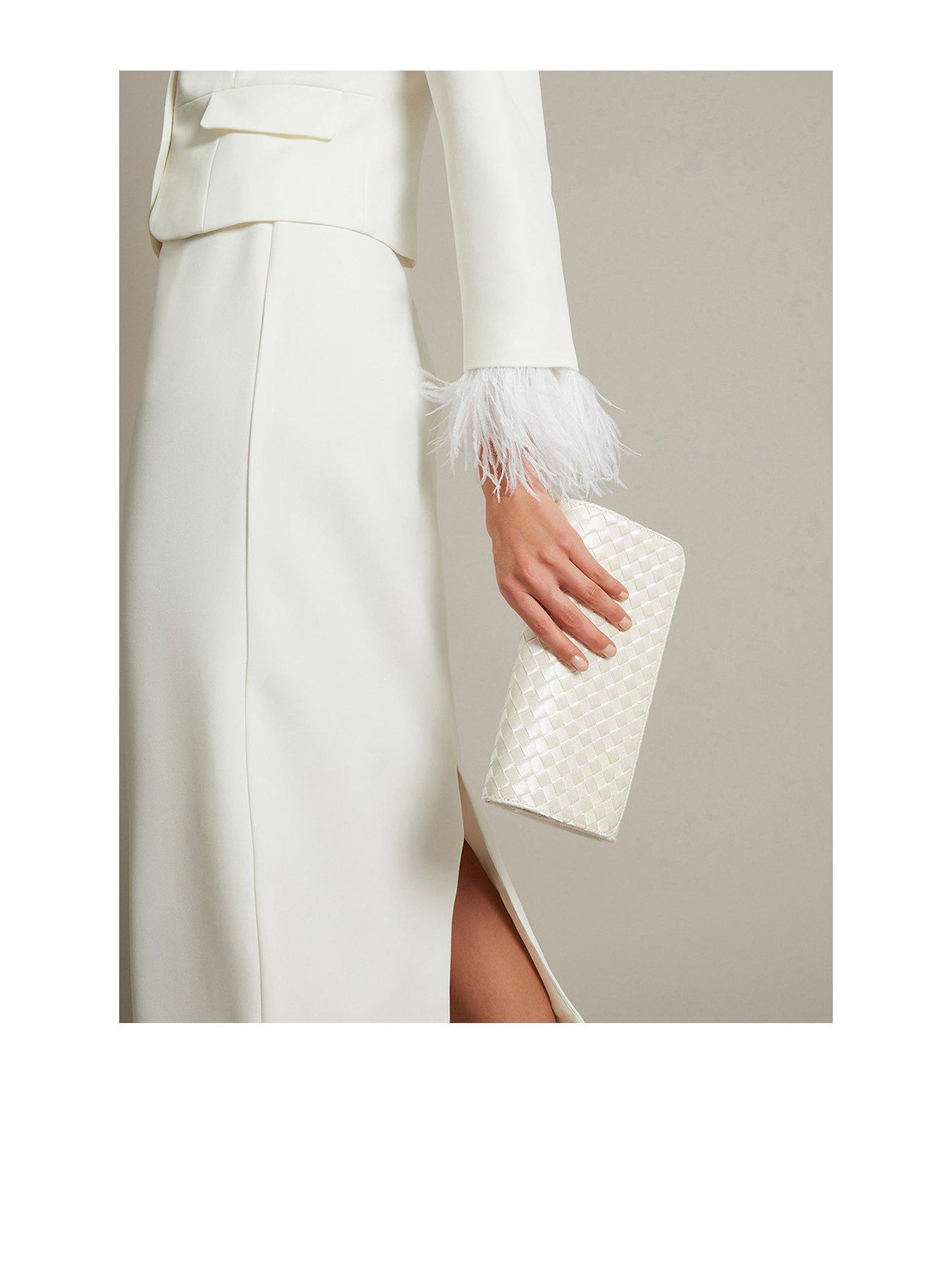 Image 1 of 5 of Monsoon Becky Woven Bridal Bag - Ivory