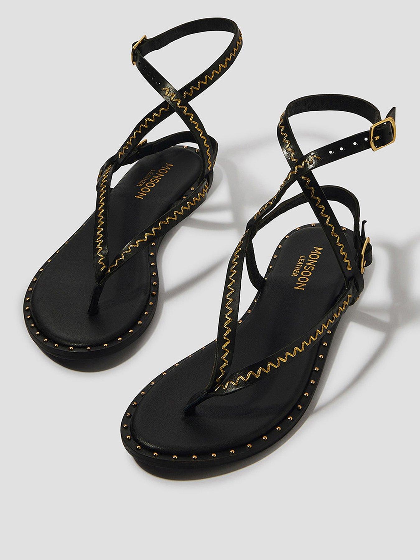 Image 1 of 3 of Monsoon Cleo Studded Sandal - Black