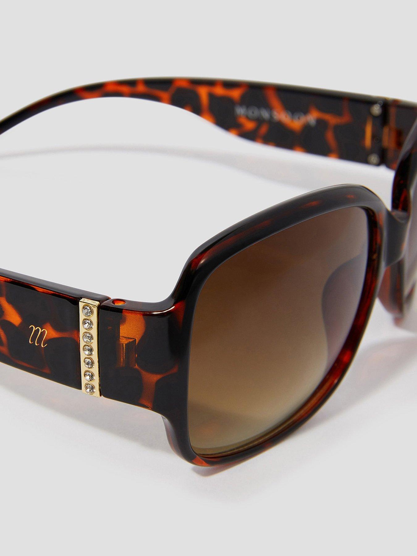 Image 3 of 3 of Monsoon Tort Wrap Sunglasses - Brown