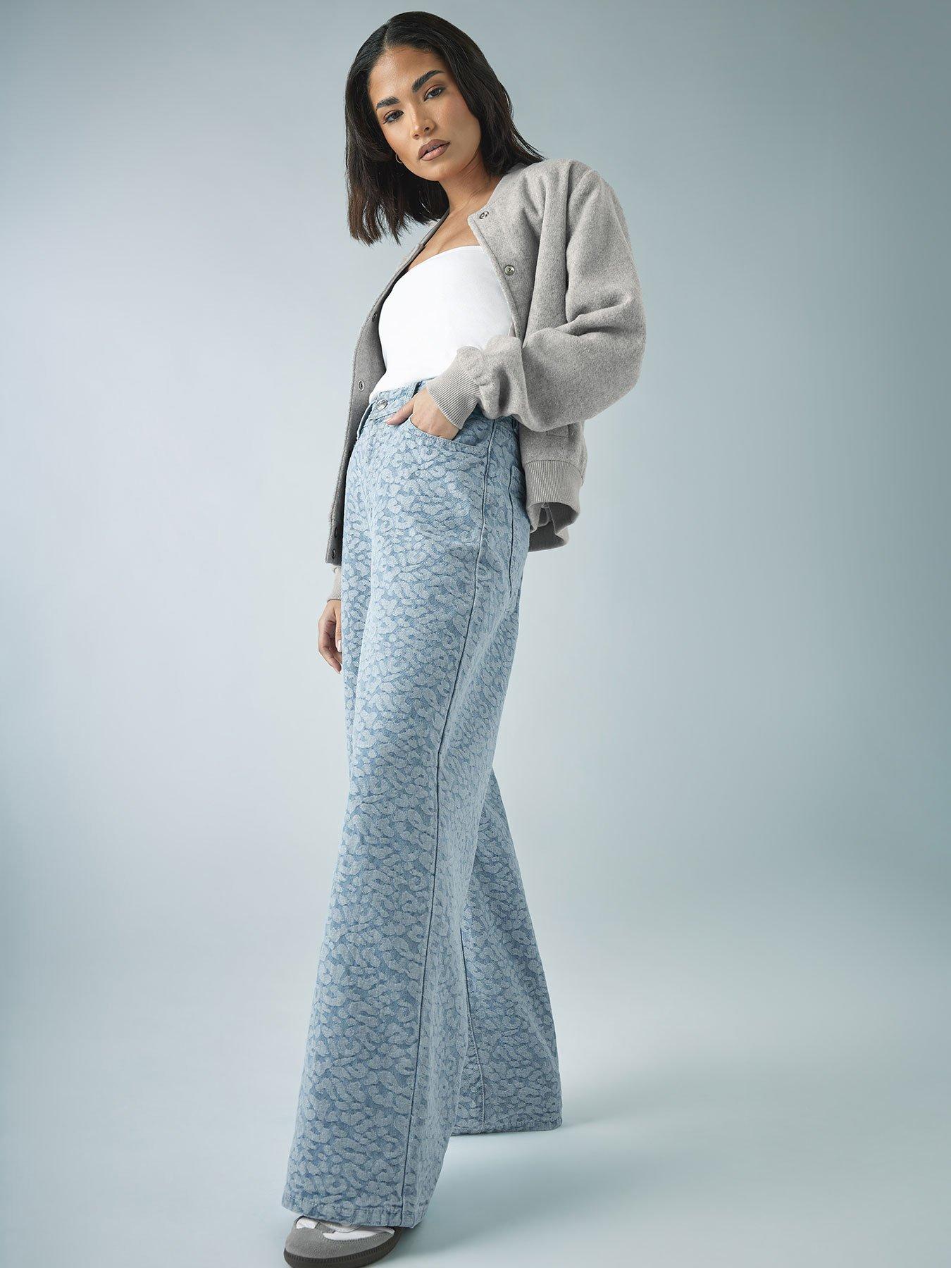 undefined Leopard Jean - Blue