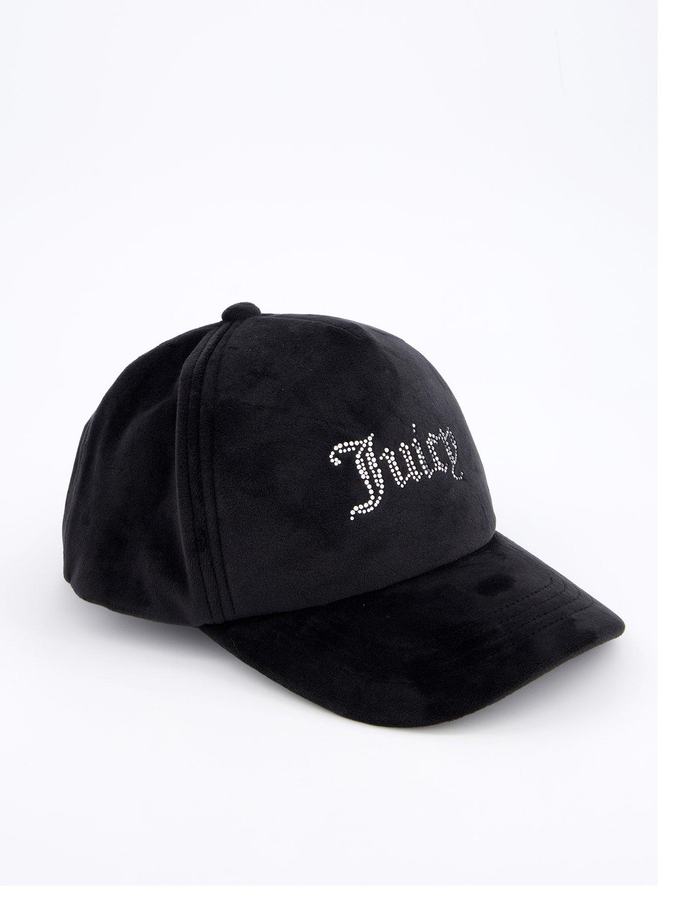 undefined Velour Diamante Logo Cap - Black