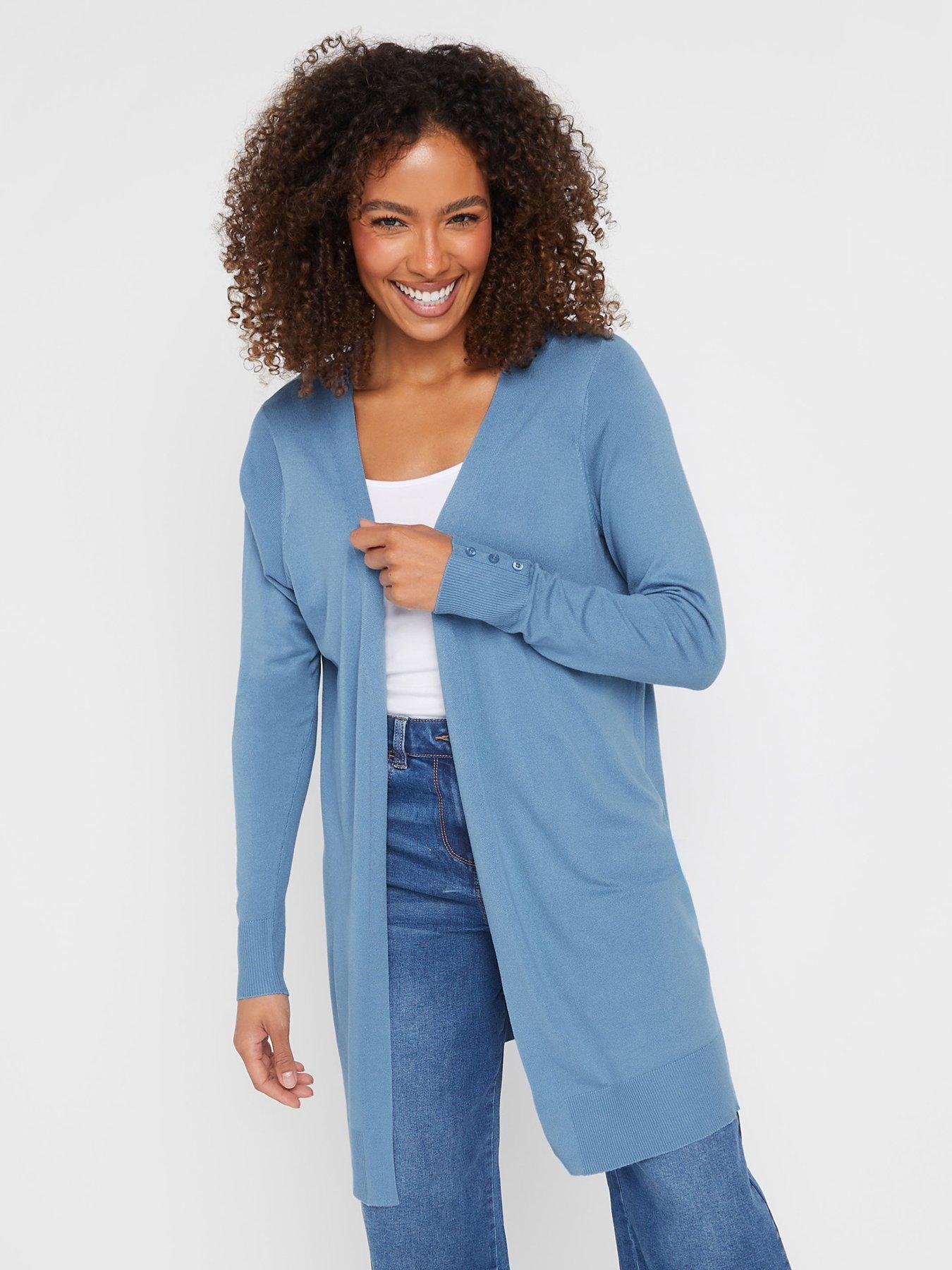 undefined Longline Cardigan - Blue