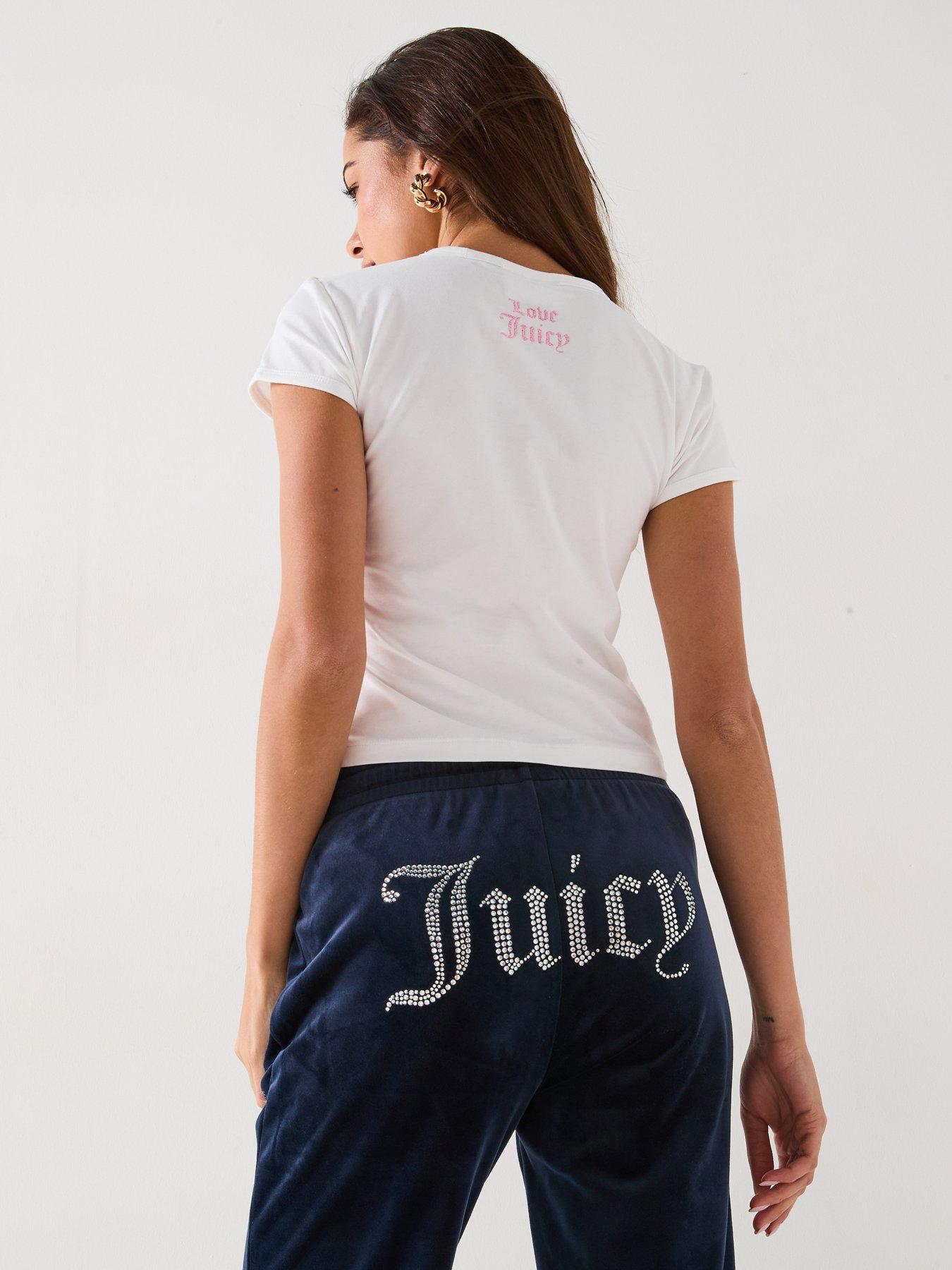 Image 2 of 6 of Juicy Couture Have No Fear Slogan Cap Sleeve Baby T-Shirt - White