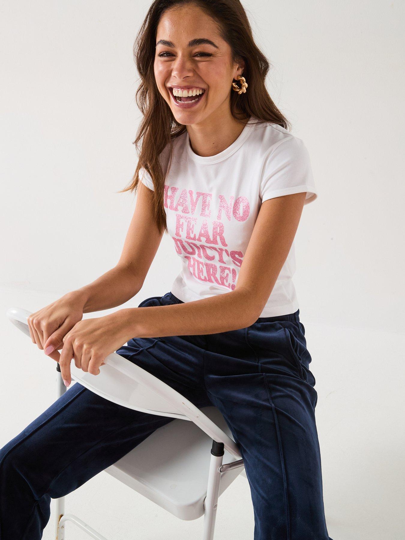 Image 4 of 6 of Juicy Couture Have No Fear Slogan Cap Sleeve Baby T-Shirt - White