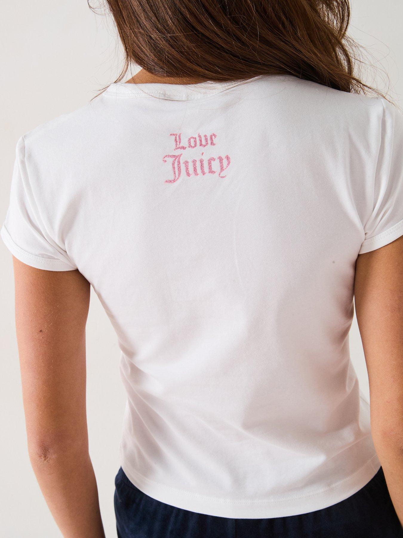 Image 5 of 6 of Juicy Couture Have No Fear Slogan Cap Sleeve Baby T-Shirt - White